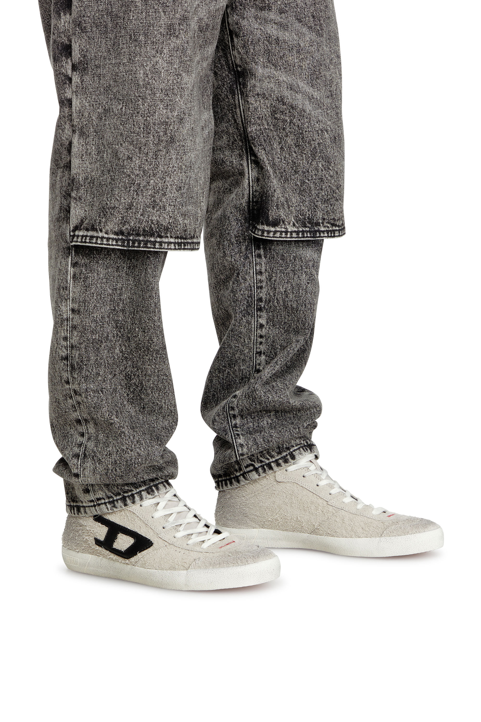 Diesel - S-LEROJI MID, Man's S-Leroji-High-top sneakers in hairy suede in Grey - 7