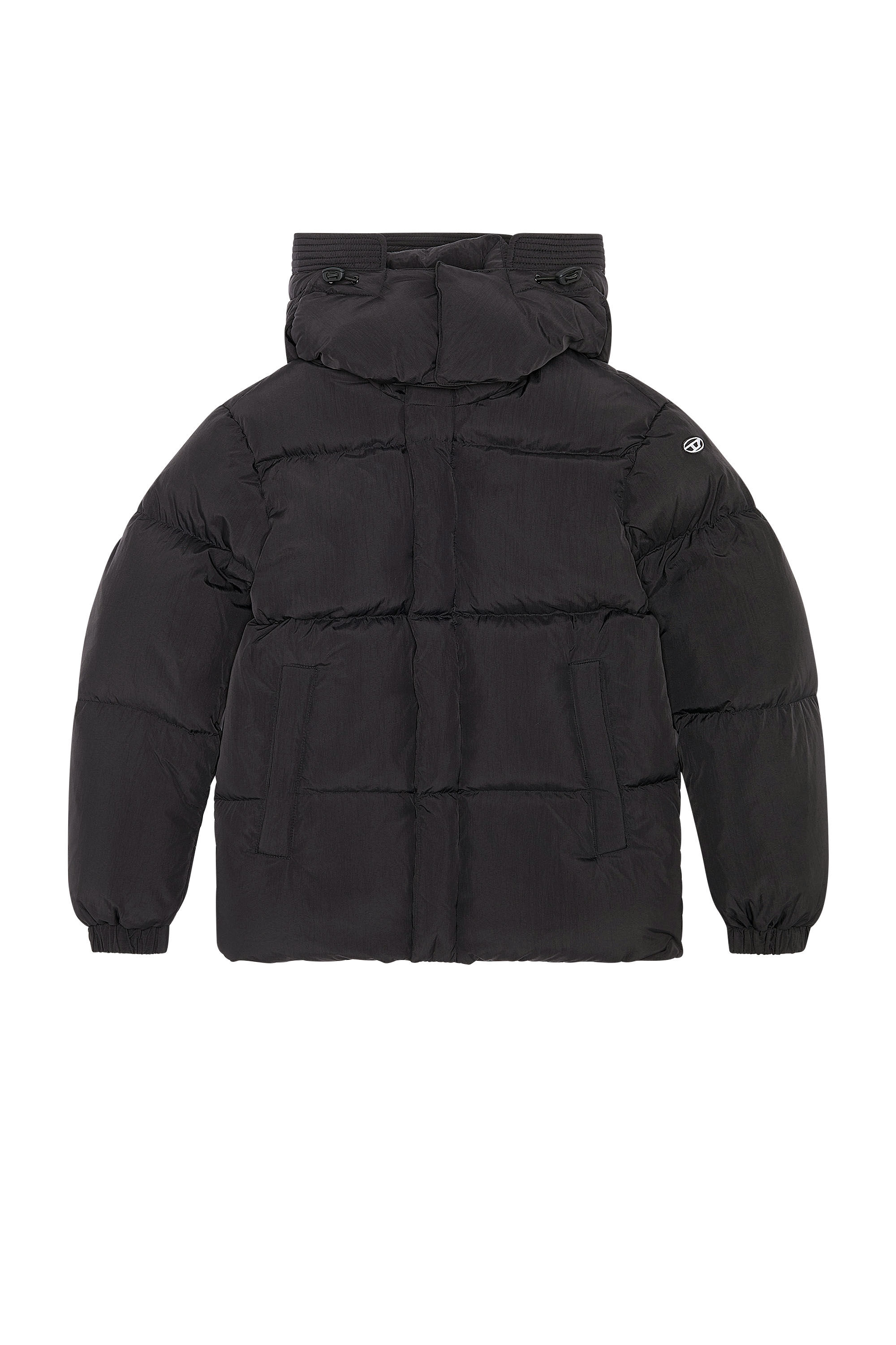 Diesel - W-ROLFYS, Man's Down jacket in recycled nylon taslan in Black - 2