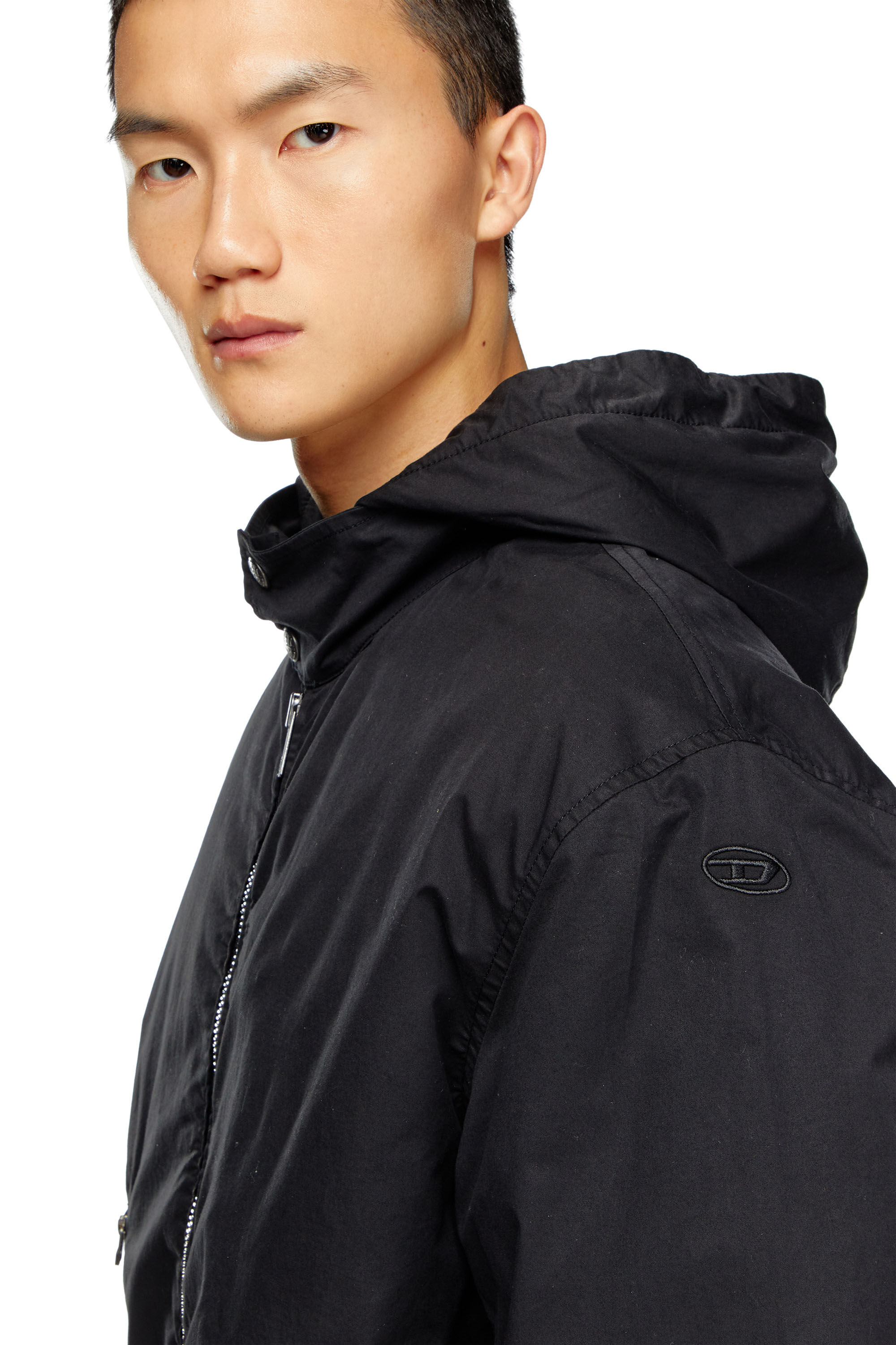 Diesel - J-ALAIN, Man's Hooded Harrington jacket in Black - 5