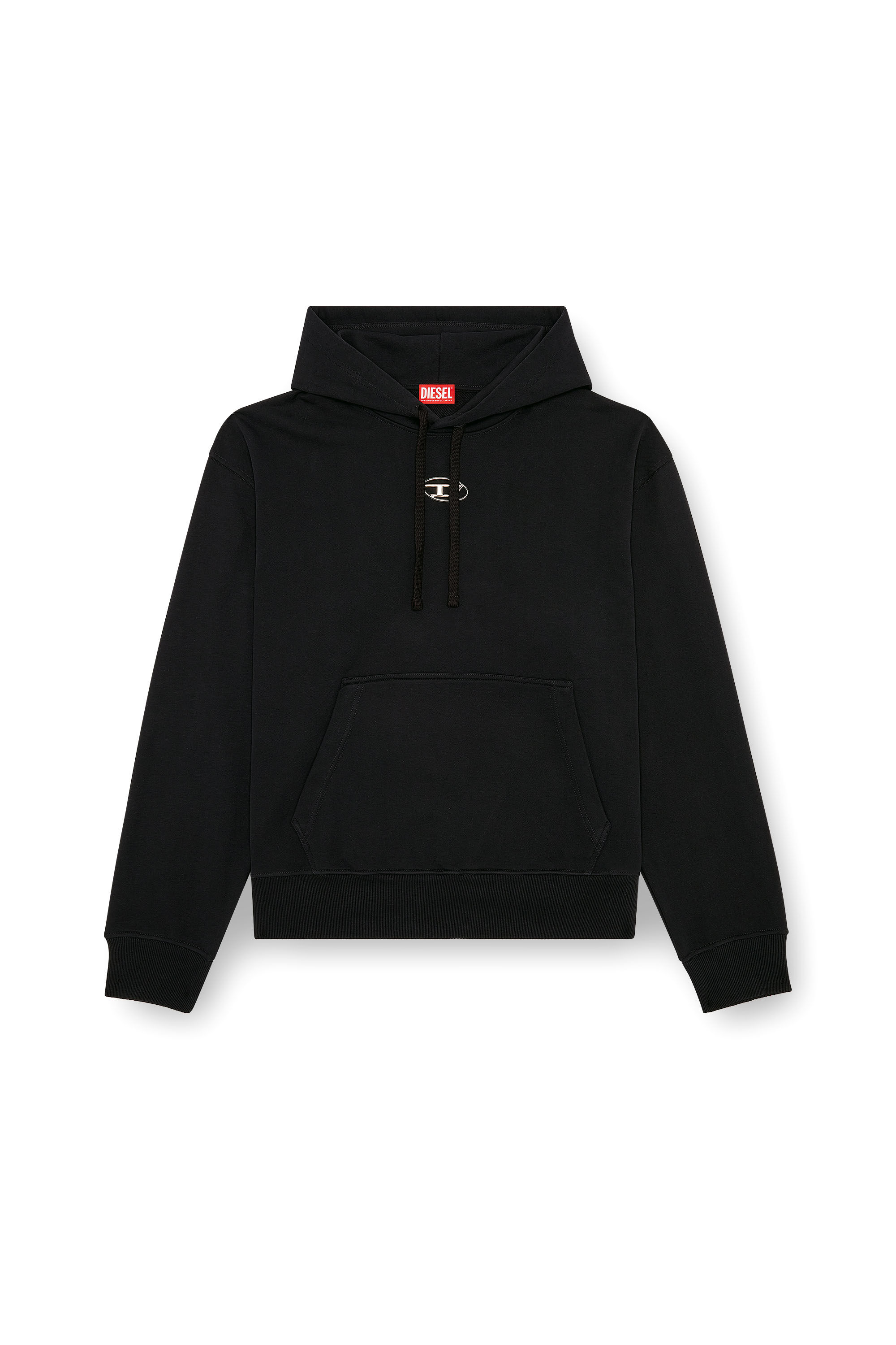Diesel - S-MACS-HOOD-OD, Man's Hoodie with metallic logo in Black - 2