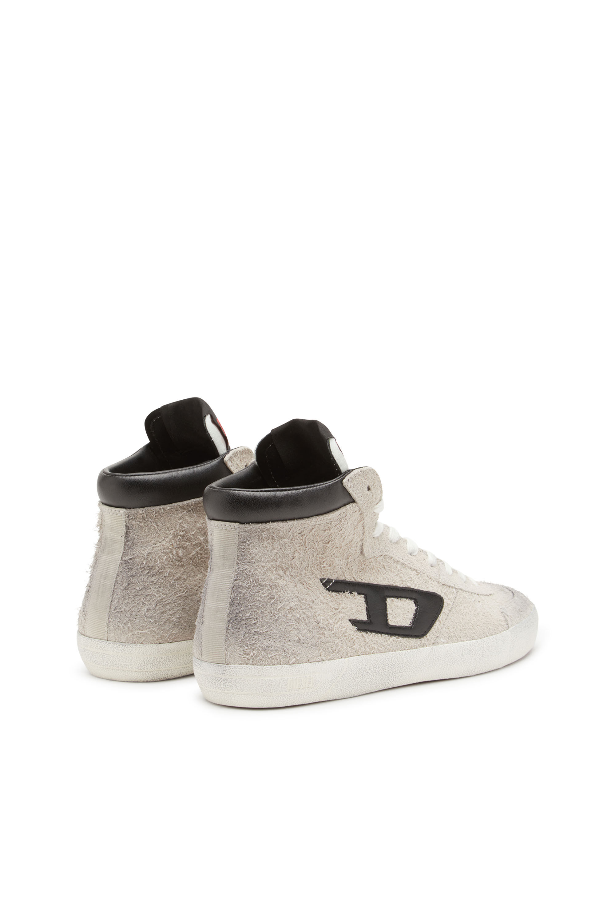Diesel - S-LEROJI MID, Man's S-Leroji-High-top sneakers in hairy suede in Grey - 3