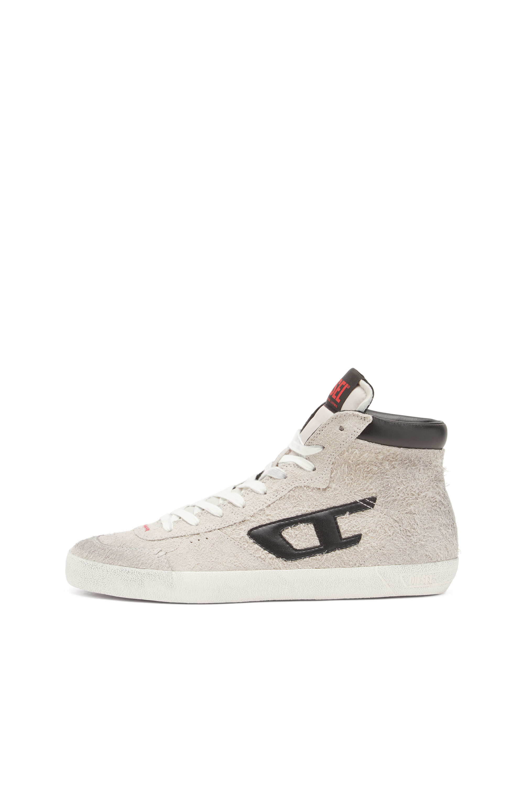 Diesel - S-LEROJI MID, Man's S-Leroji-High-top sneakers in hairy suede in Grey - 8