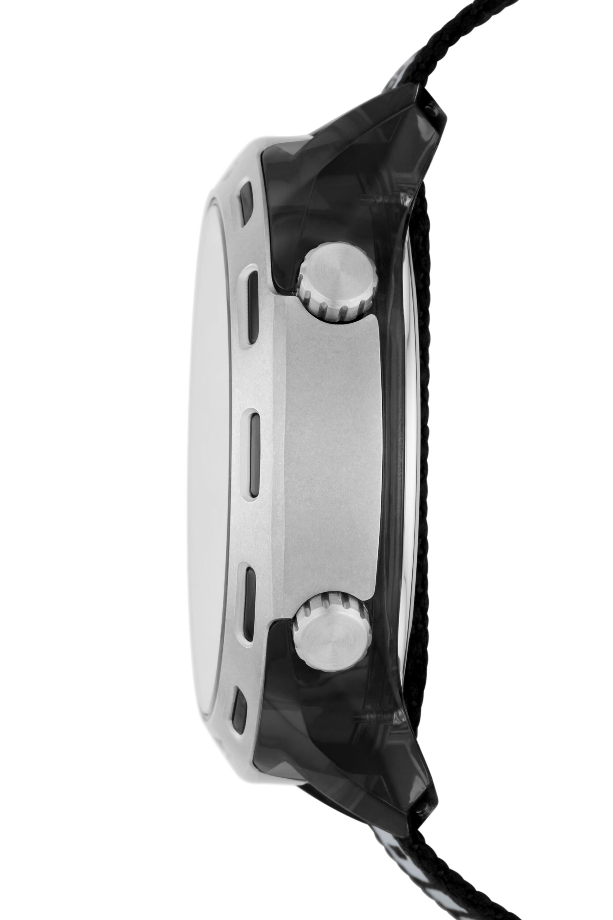 Diesel - DZ1984, Man's Crusher digital black fabric watch in Black - 3