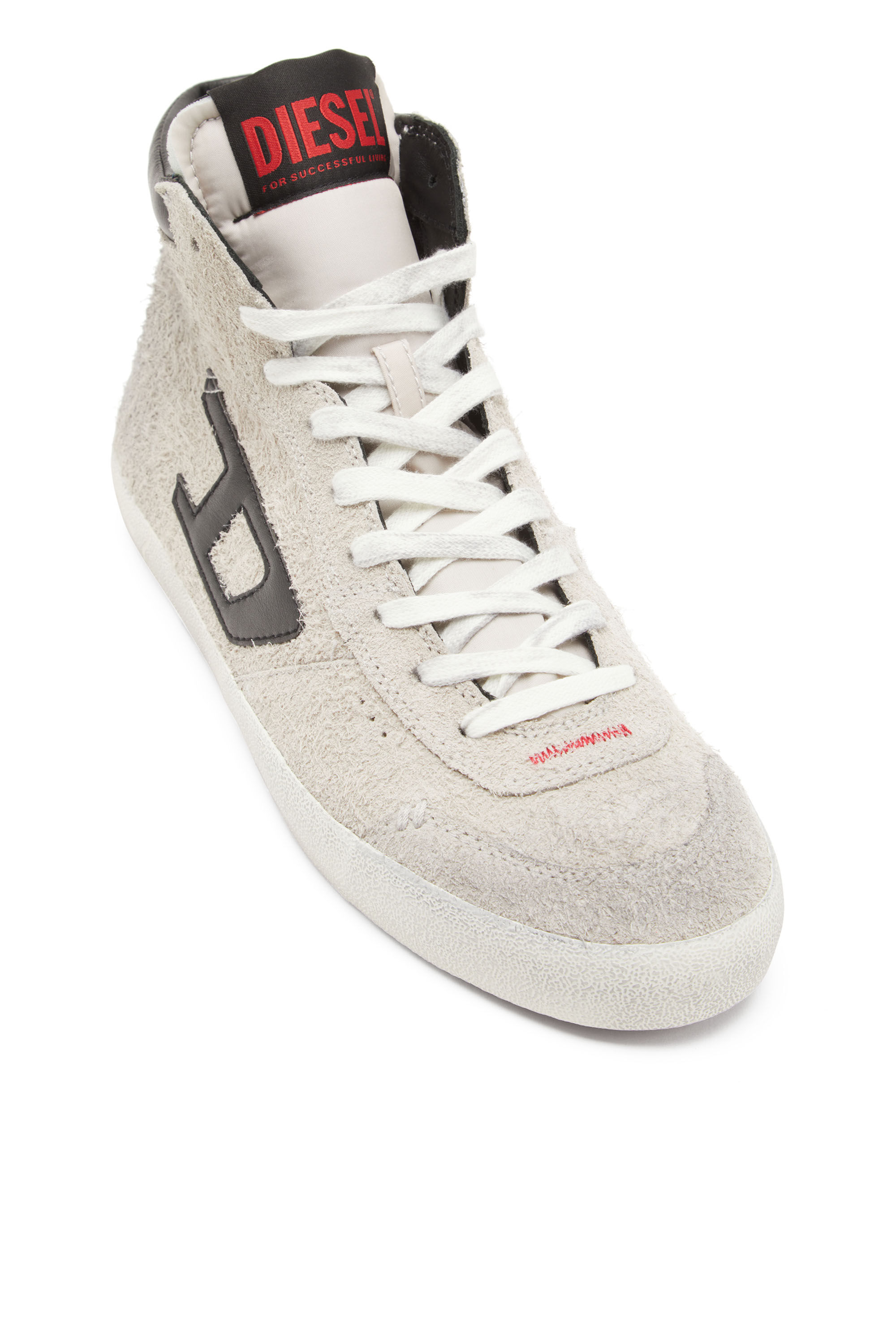 Diesel - S-LEROJI MID, Man's S-Leroji-High-top sneakers in hairy suede in Grey - 6