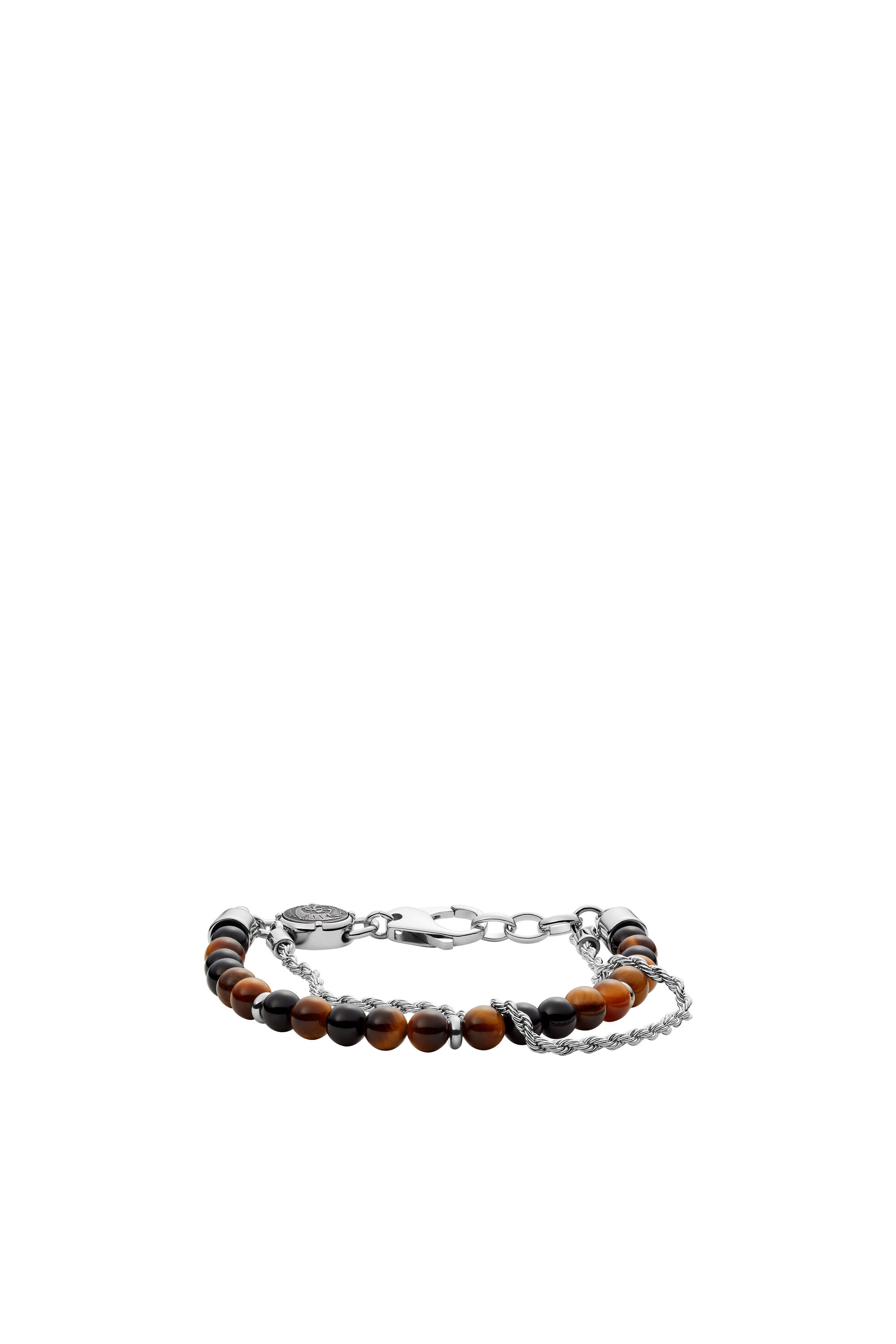 Diesel - DX1320, Man's Tiger's eye multi strand bracelet in Orange/Black - 1