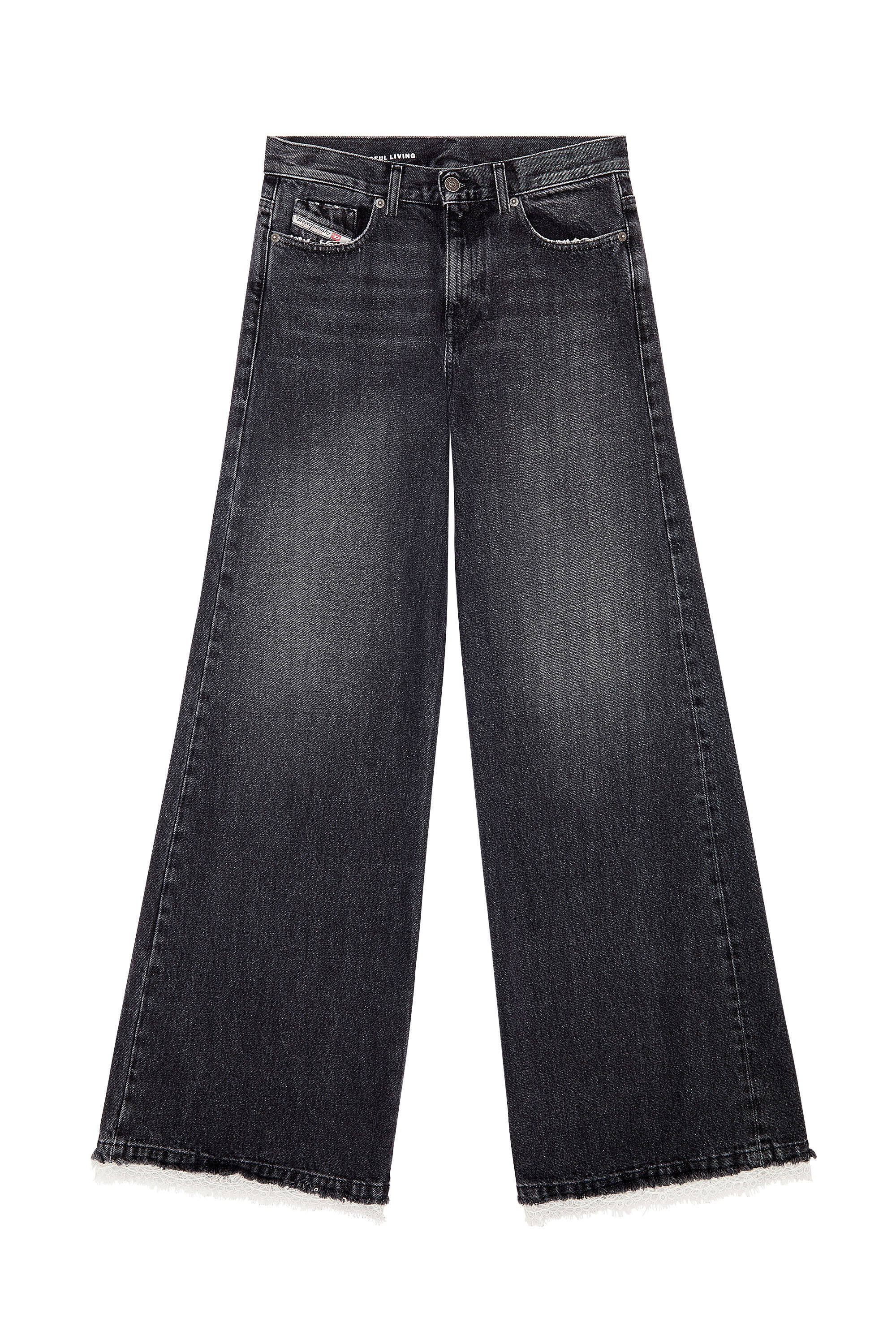 Diesel - Bootcut and Flare Jeans 1978 D-Akemi 007S2, Woman's Bootcut and Flare Jeans - 1978 D-Akemi in Black/Dark grey - 2