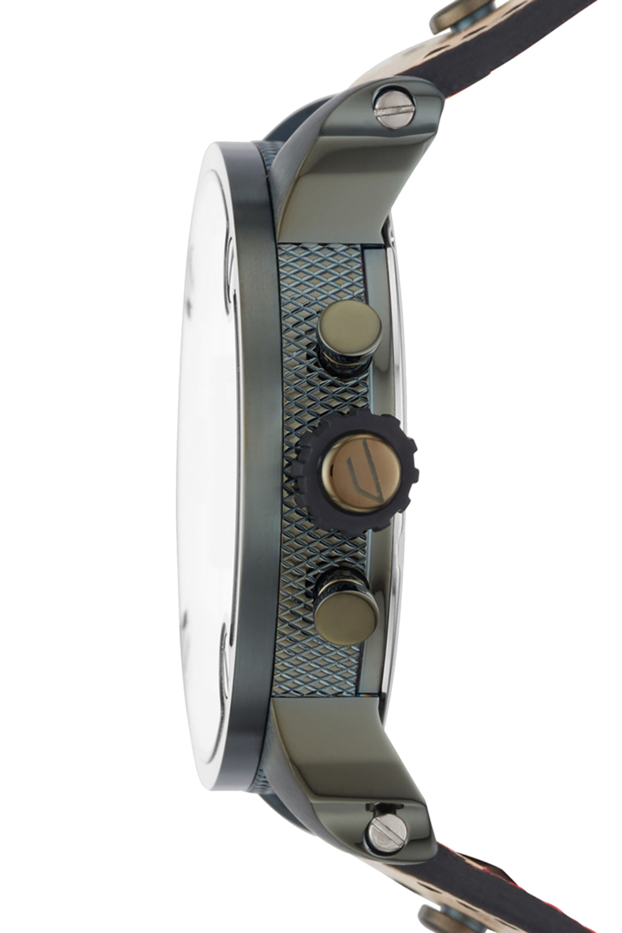 Diesel - DZ7409, Man's Little Daddy camo watch with olive case, 52 mm in Light Brown - 2