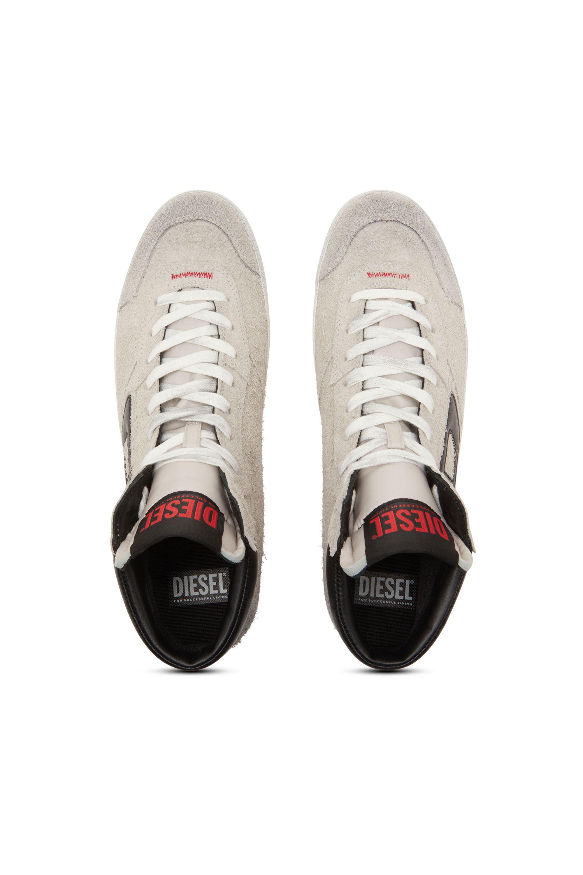 Diesel - S-LEROJI MID, Man's S-Leroji-High-top sneakers in hairy suede in Grey - 4
