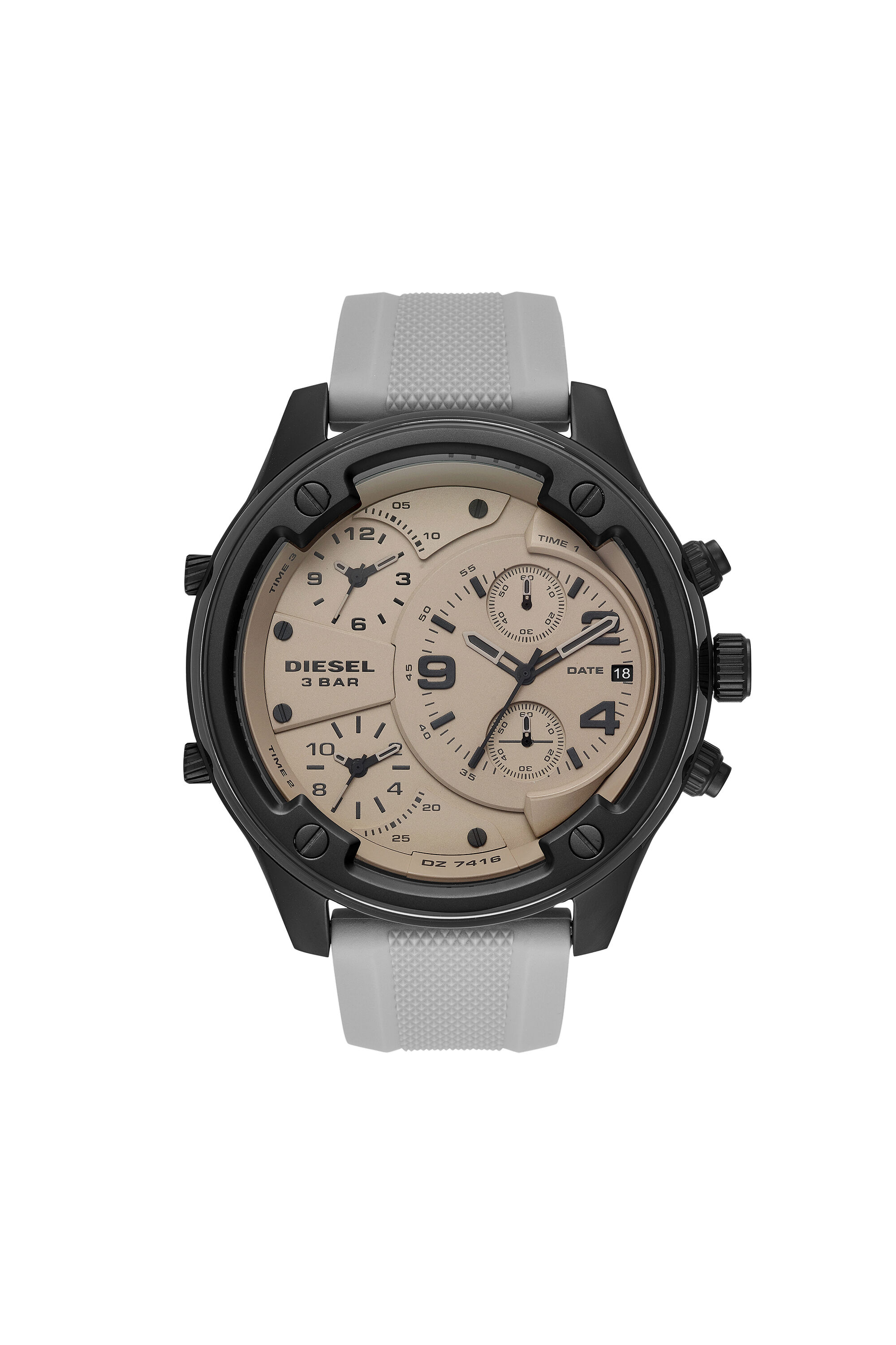 Diesel - DZ7416, Man's Chronograph silicone watch in Grey - 1