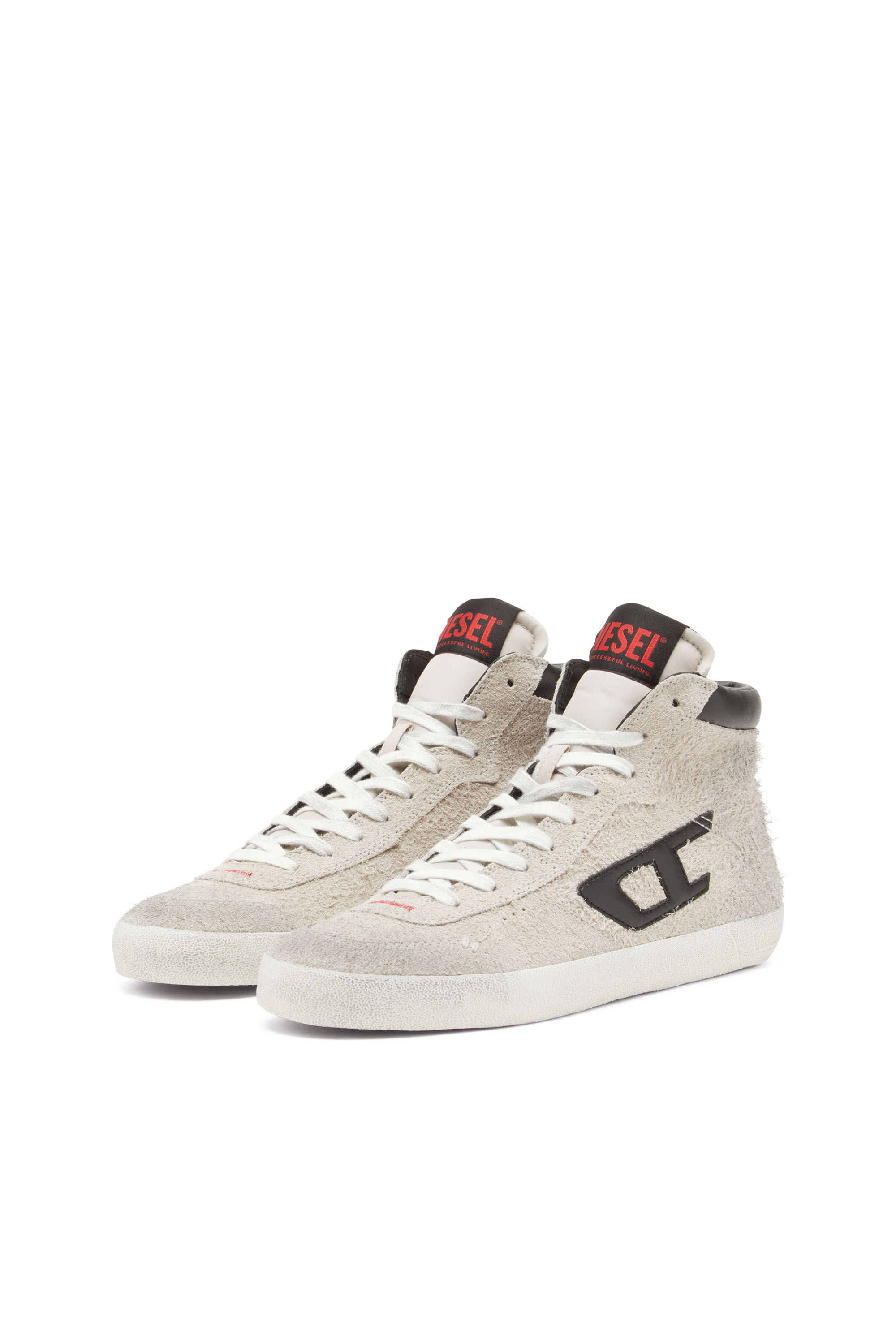 Diesel - S-LEROJI MID, Man's S-Leroji-High-top sneakers in hairy suede in Grey - 9