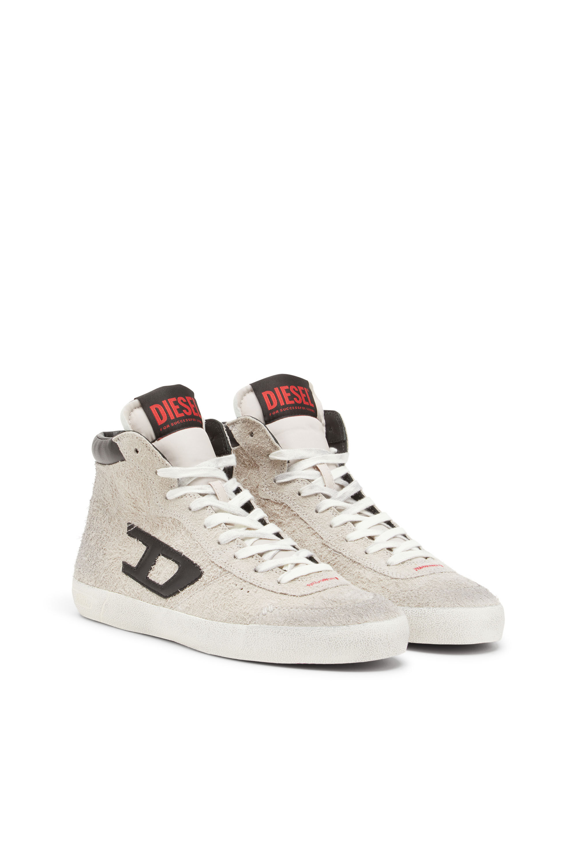Diesel - S-LEROJI MID, Man's S-Leroji-High-top sneakers in hairy suede in Grey - 2
