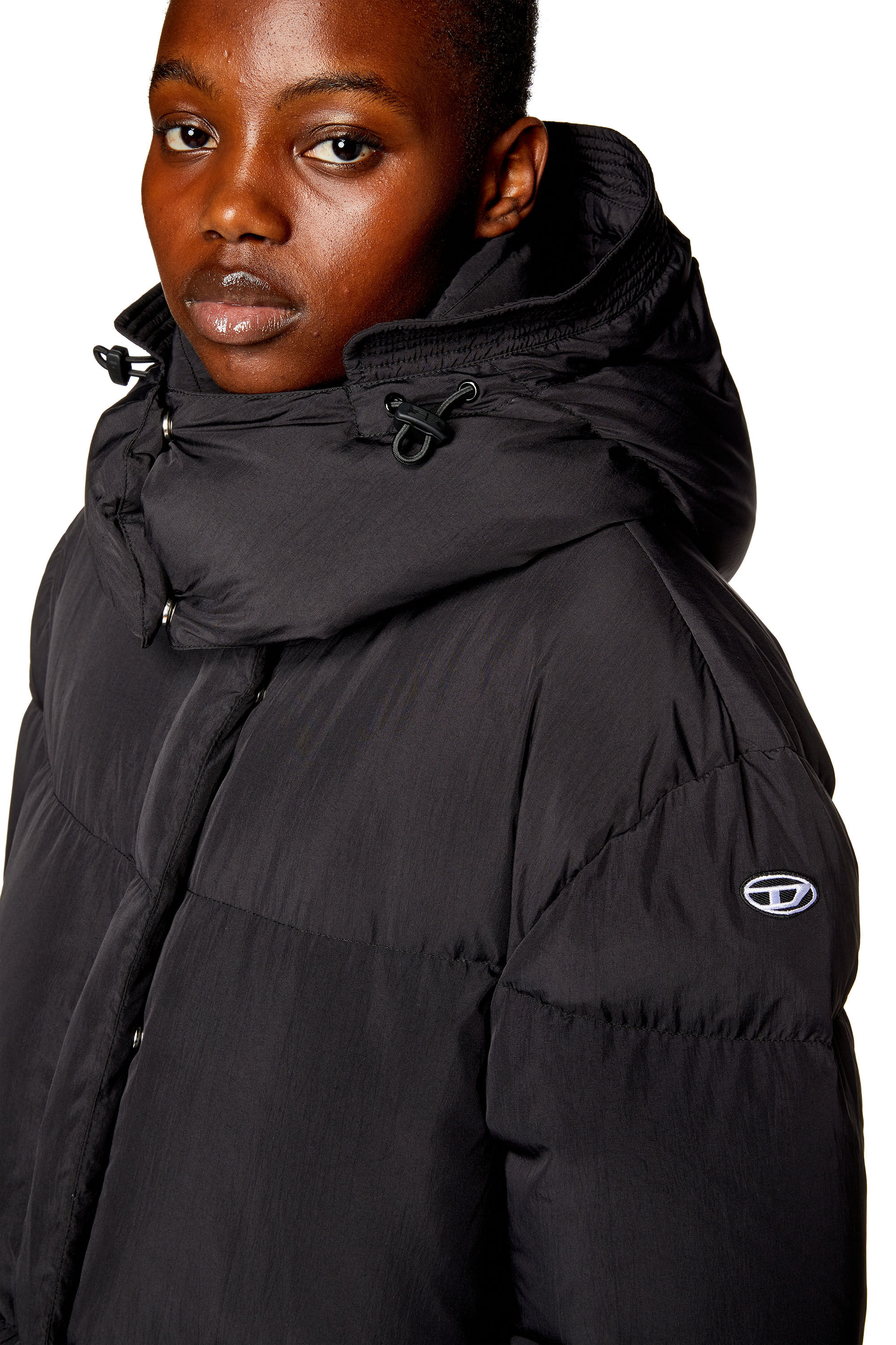 Diesel - W-PEYT, Woman's Down coat in recycled nylon taslan in Black - 5