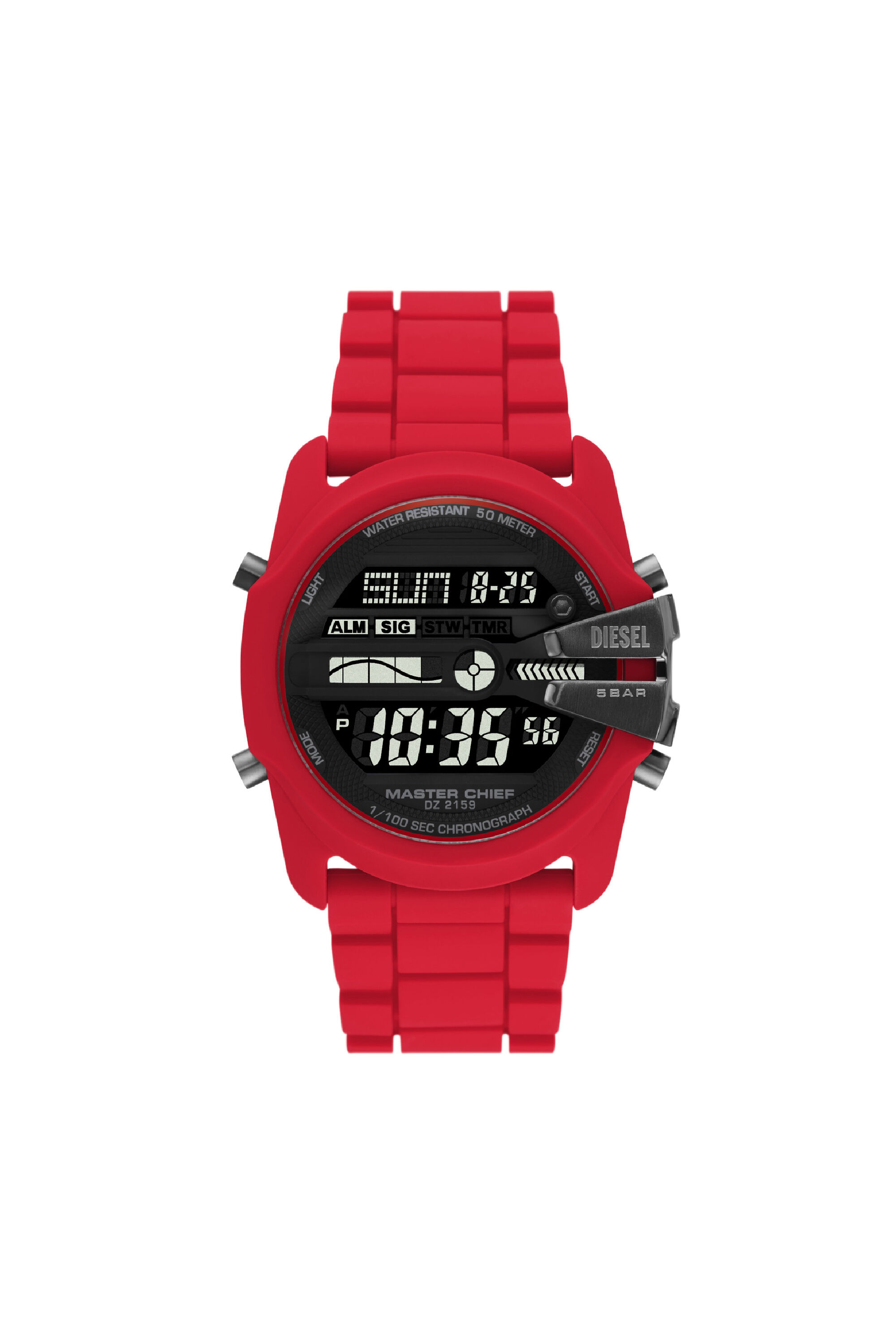 Diesel - DZ2159, Man's Master Chief Digital silicone watch in Red - 1