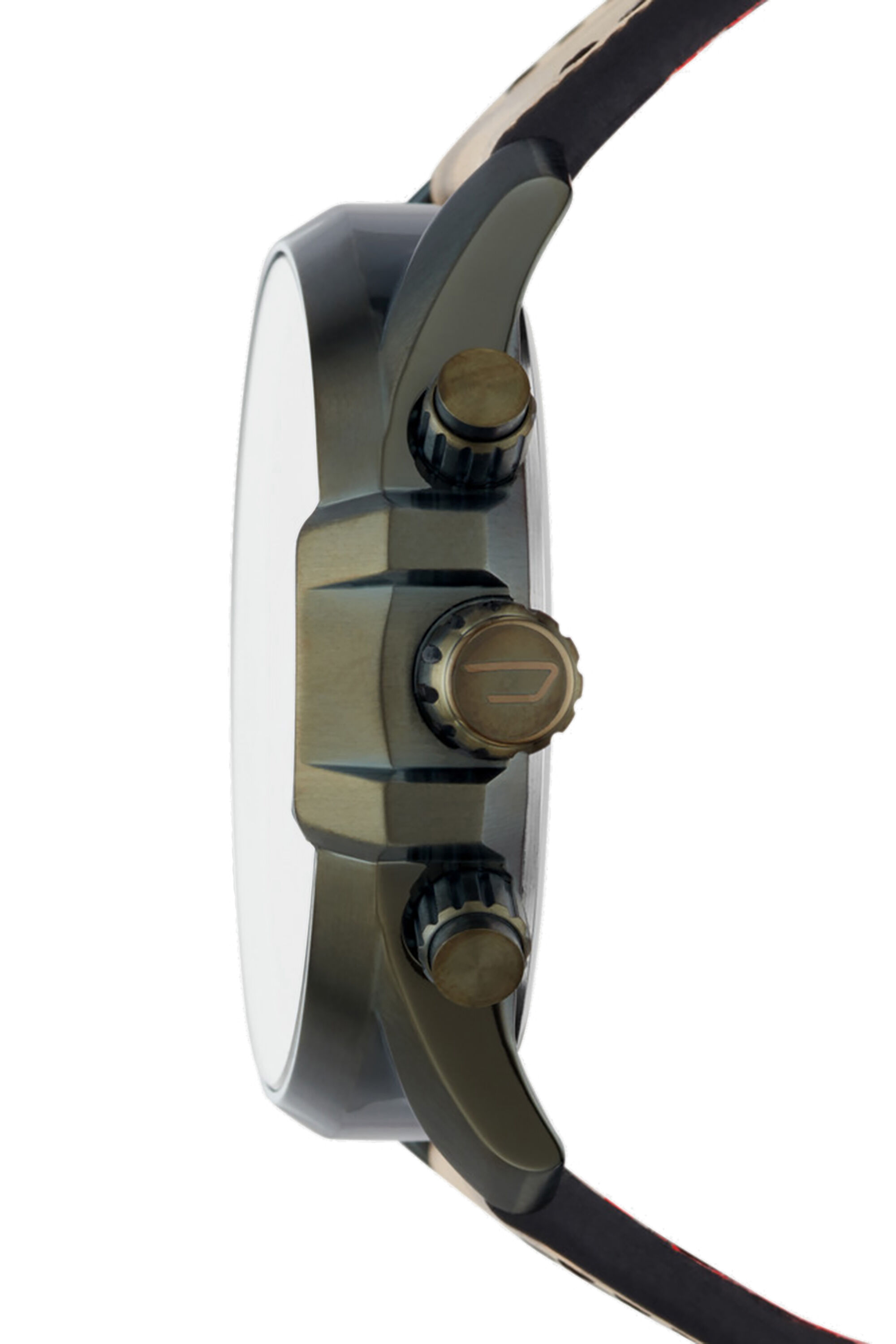 Diesel - DZ4472, Man's Camo watch with red backing strap, 47 mm in Light Brown - 2