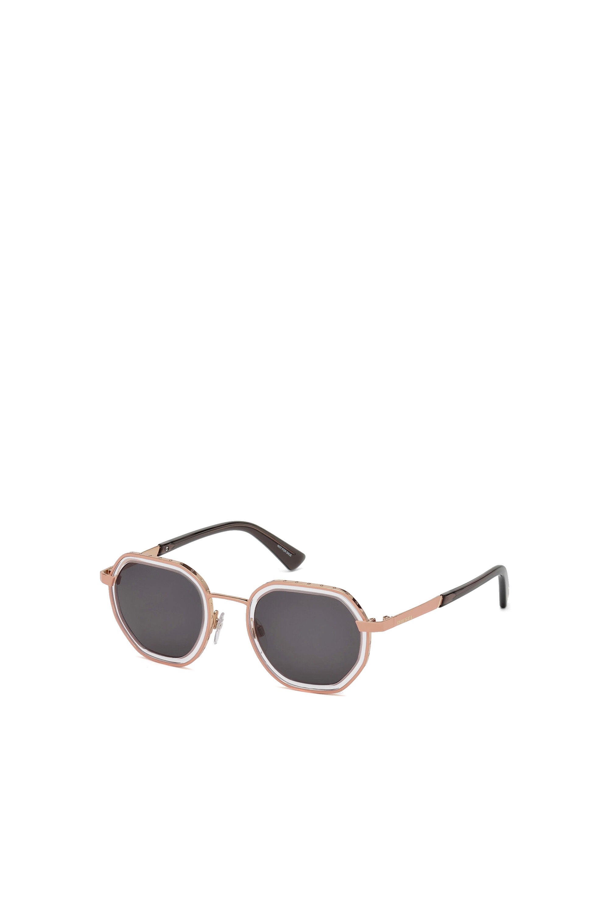 Diesel - DL0267, Unisex's Hexagonal eyewear with transparent details in Pink - 2