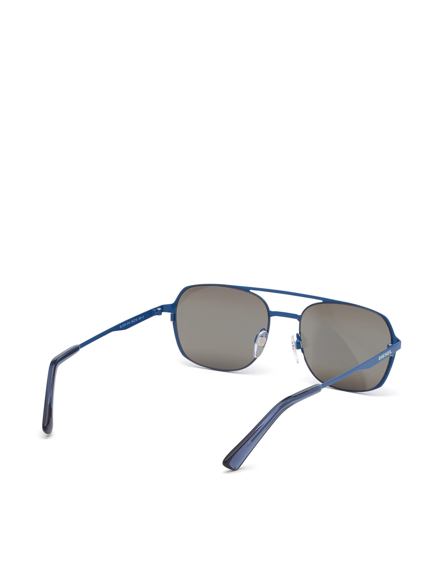 Diesel - DL0274, Man's Navigator shape sunglasses in metal in Blue - 6
