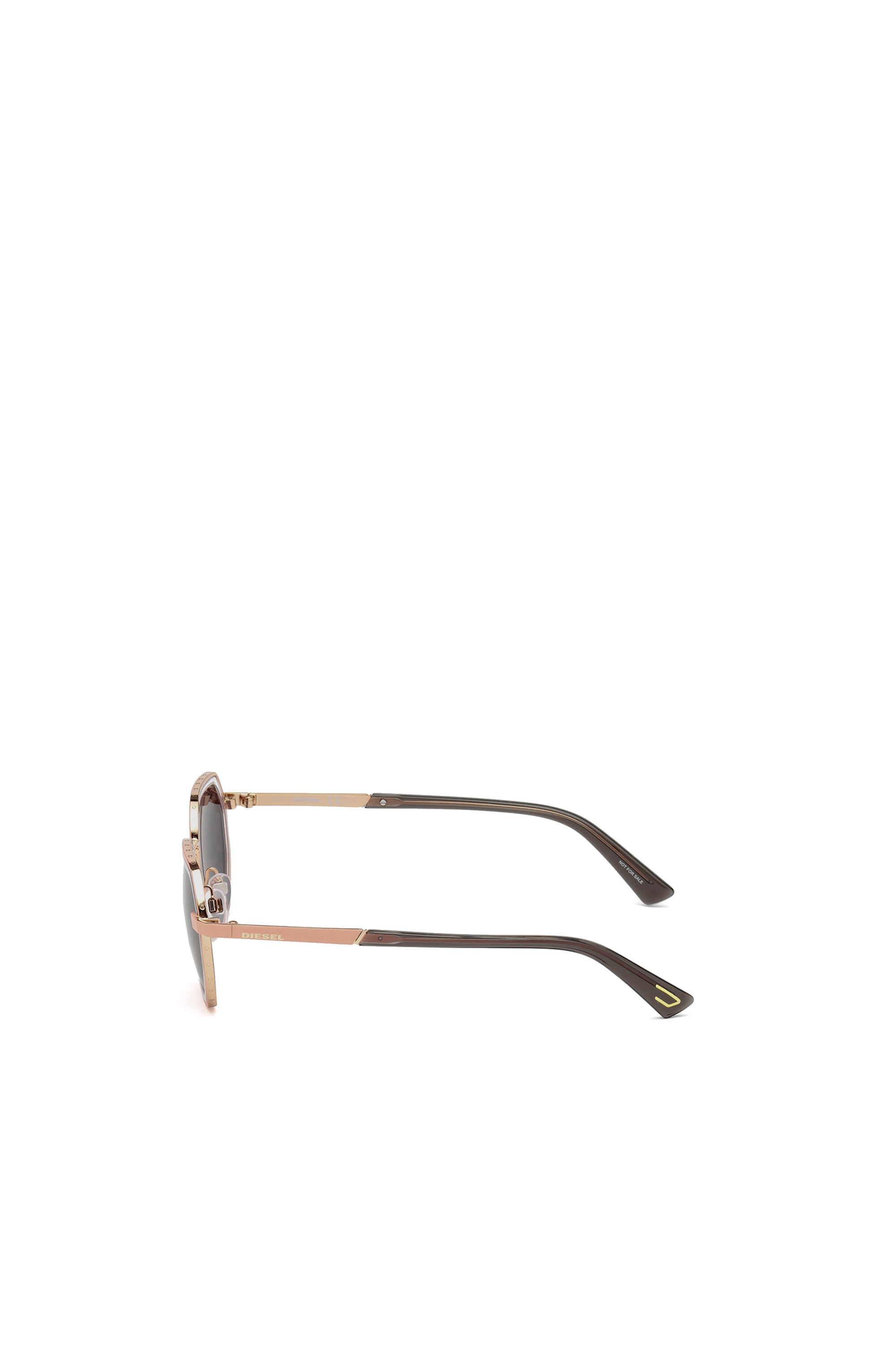 Diesel - DL0267, Unisex's Hexagonal eyewear with transparent details in Pink - 4
