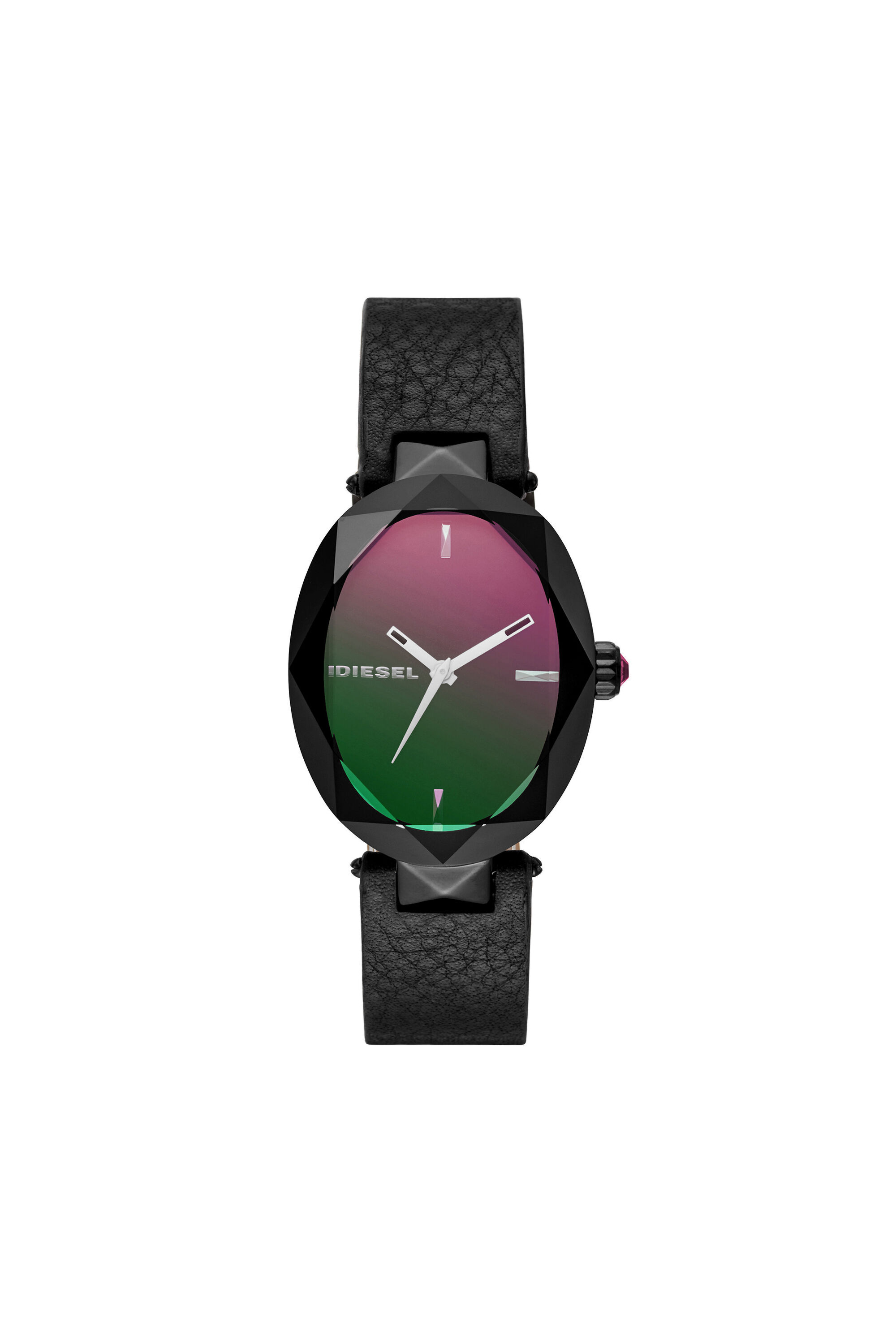 Diesel - DZ5578, Woman's Jules three-hand black leather watch in Black - 1
