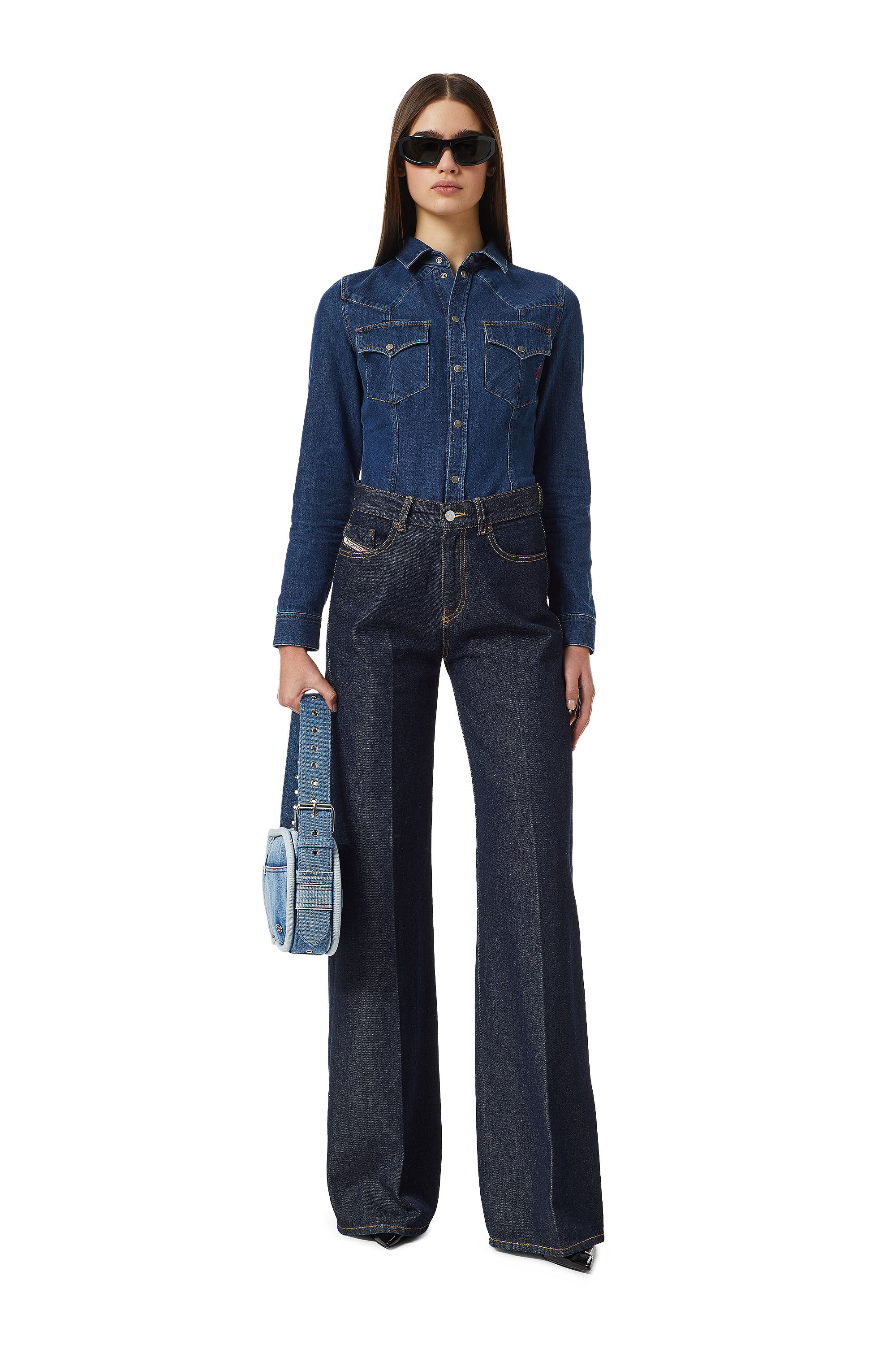 Diesel - Bootcut and Flare Jeans 1978 D-Akemi Z9C02, Woman's Bootcut and Flare Jeans - 1978 D-Akemi in Dark Blue - 1