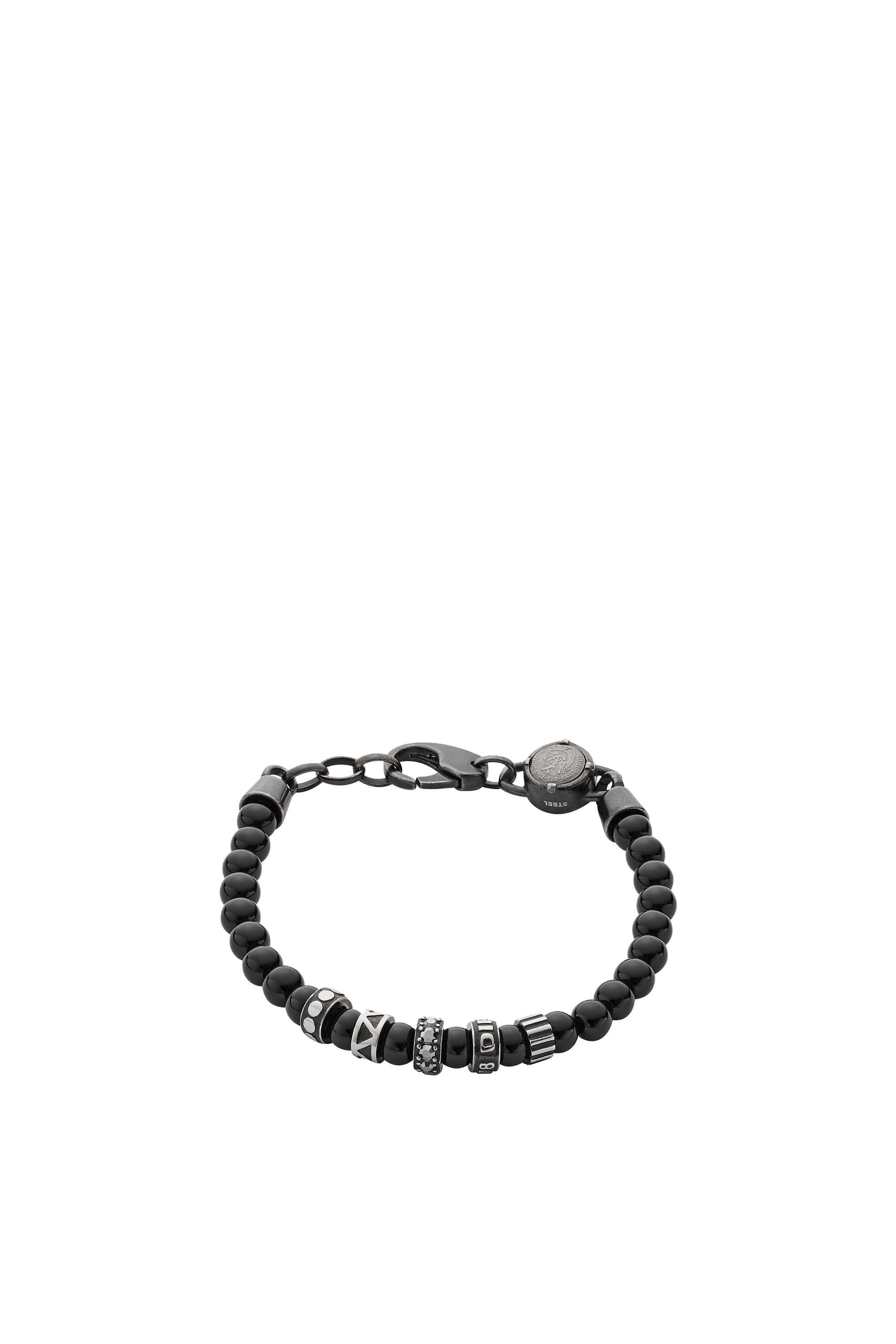 Diesel - DX0961, Man's Bracelet with black beads in Black - 1