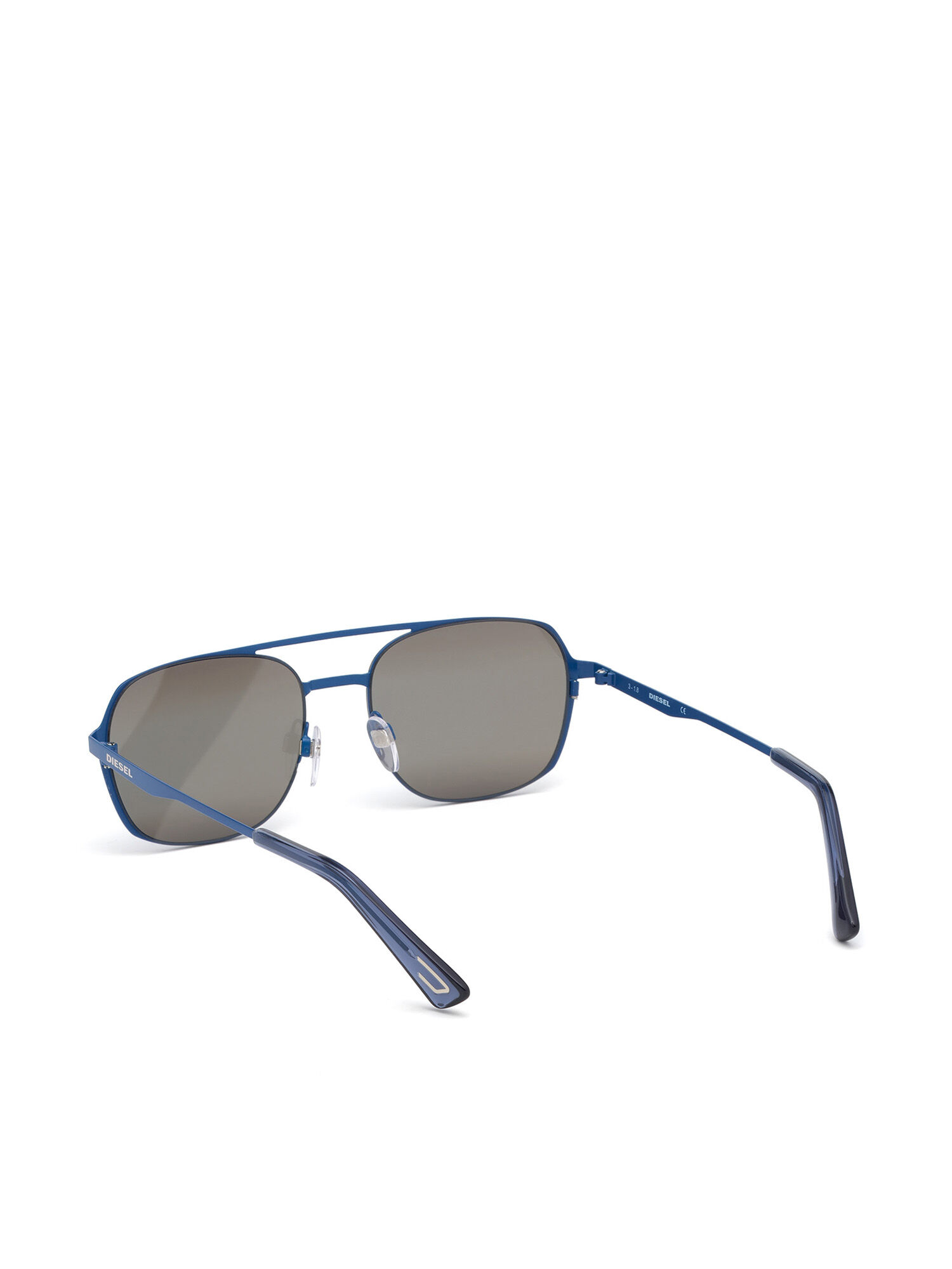 Diesel - DL0274, Man's Navigator shape sunglasses in metal in Blue - 5