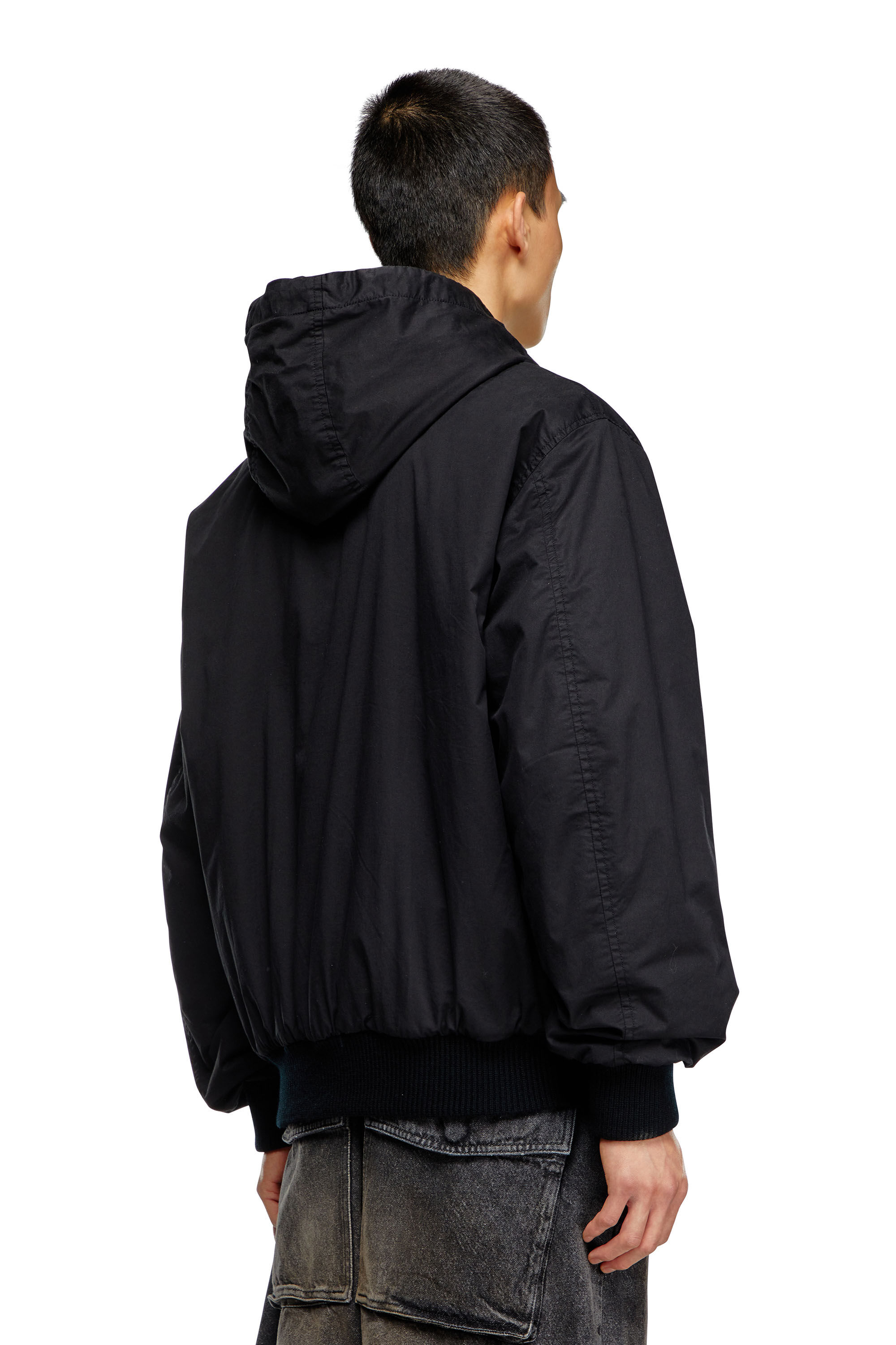 Diesel - J-ALAIN, Man's Hooded Harrington jacket in Black - 4