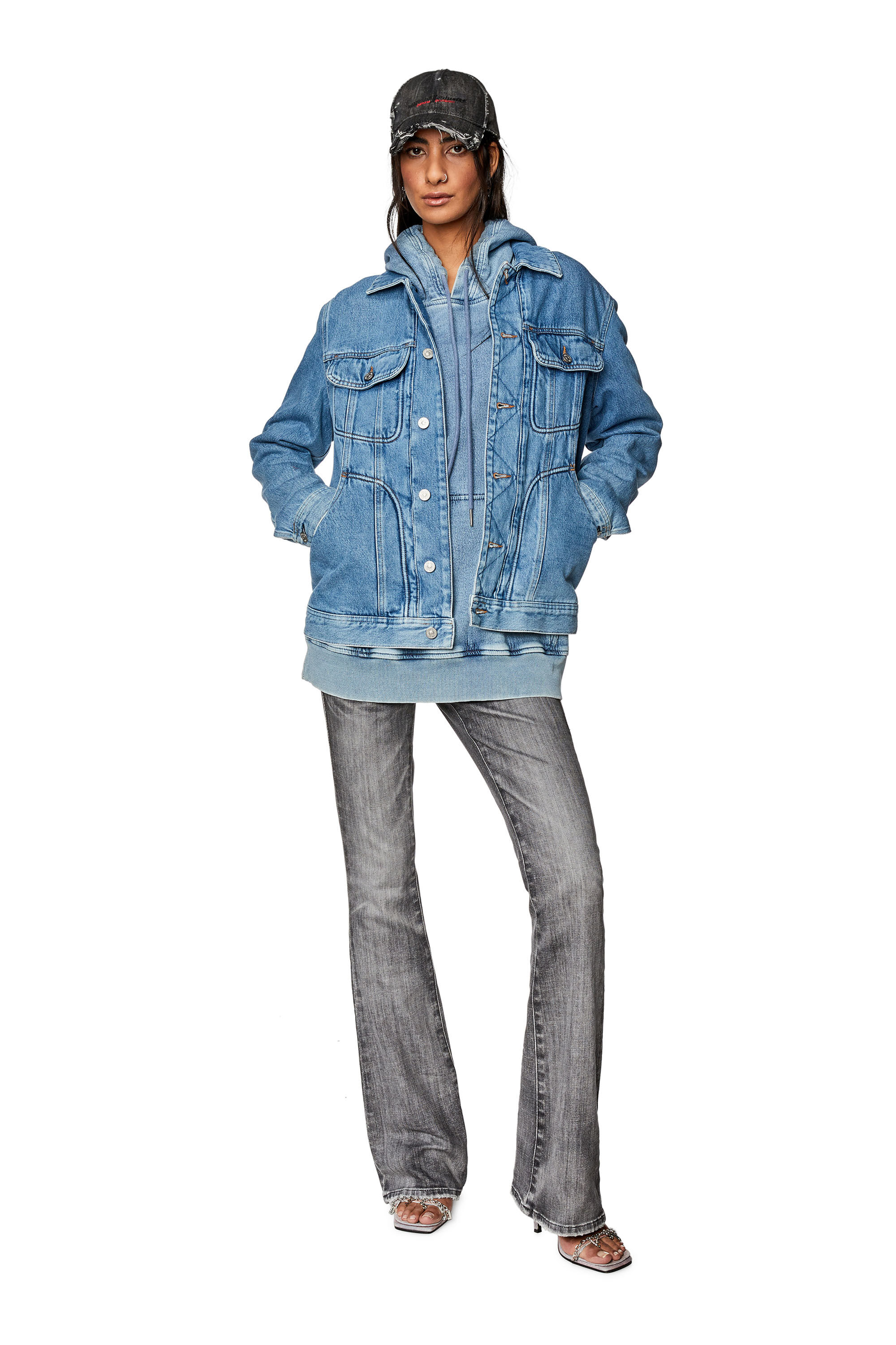 Diesel - Woman's Bootcut and Flare Jeans 1969 D-Ebbey 09G38, Black/Dark grey - 1