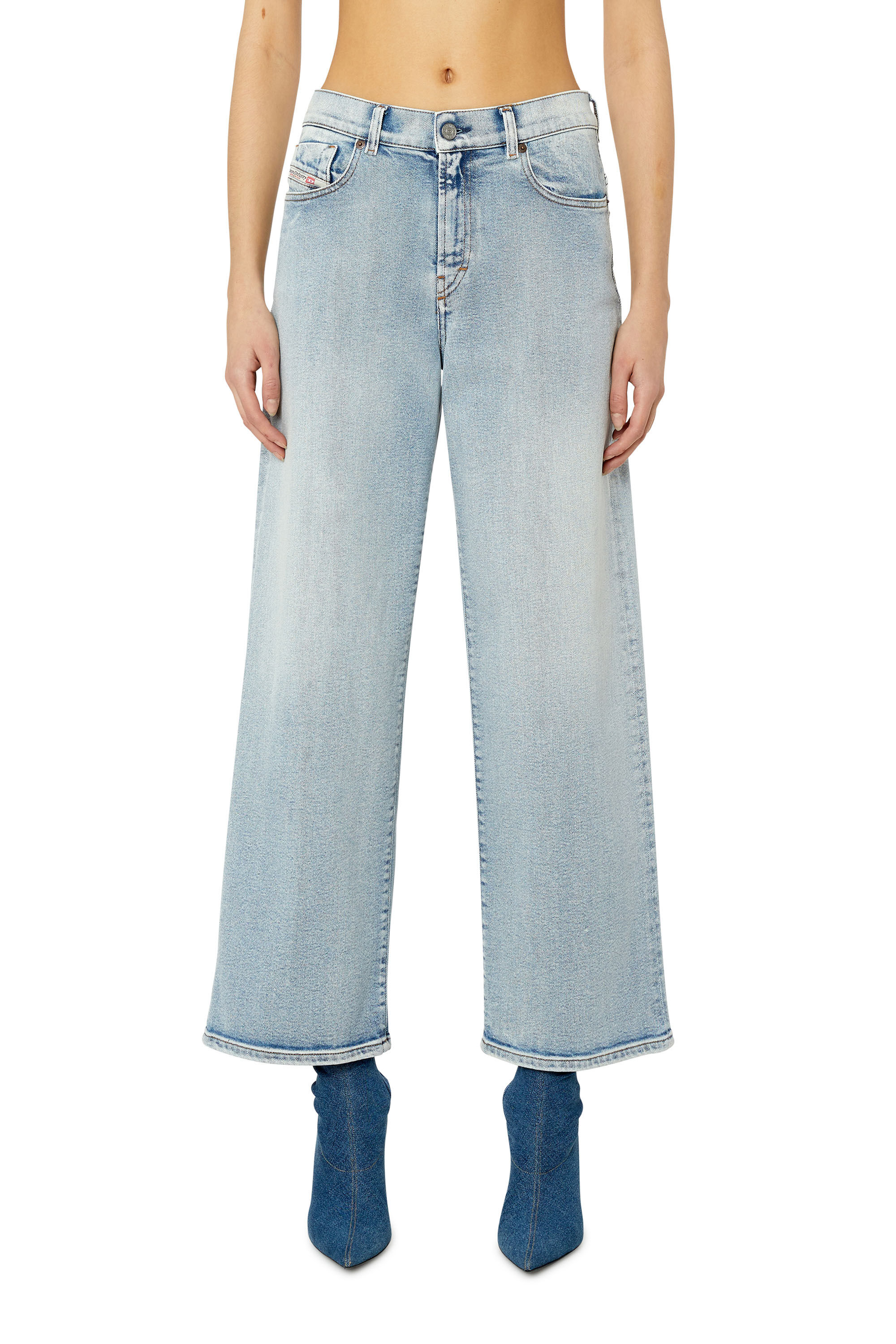 Diesel - Bootcut and Flare Jeans 2000 Widee 9C08L, Woman's Bootcut and Flare Jeans - 2000 Widee in Light Blue - 3