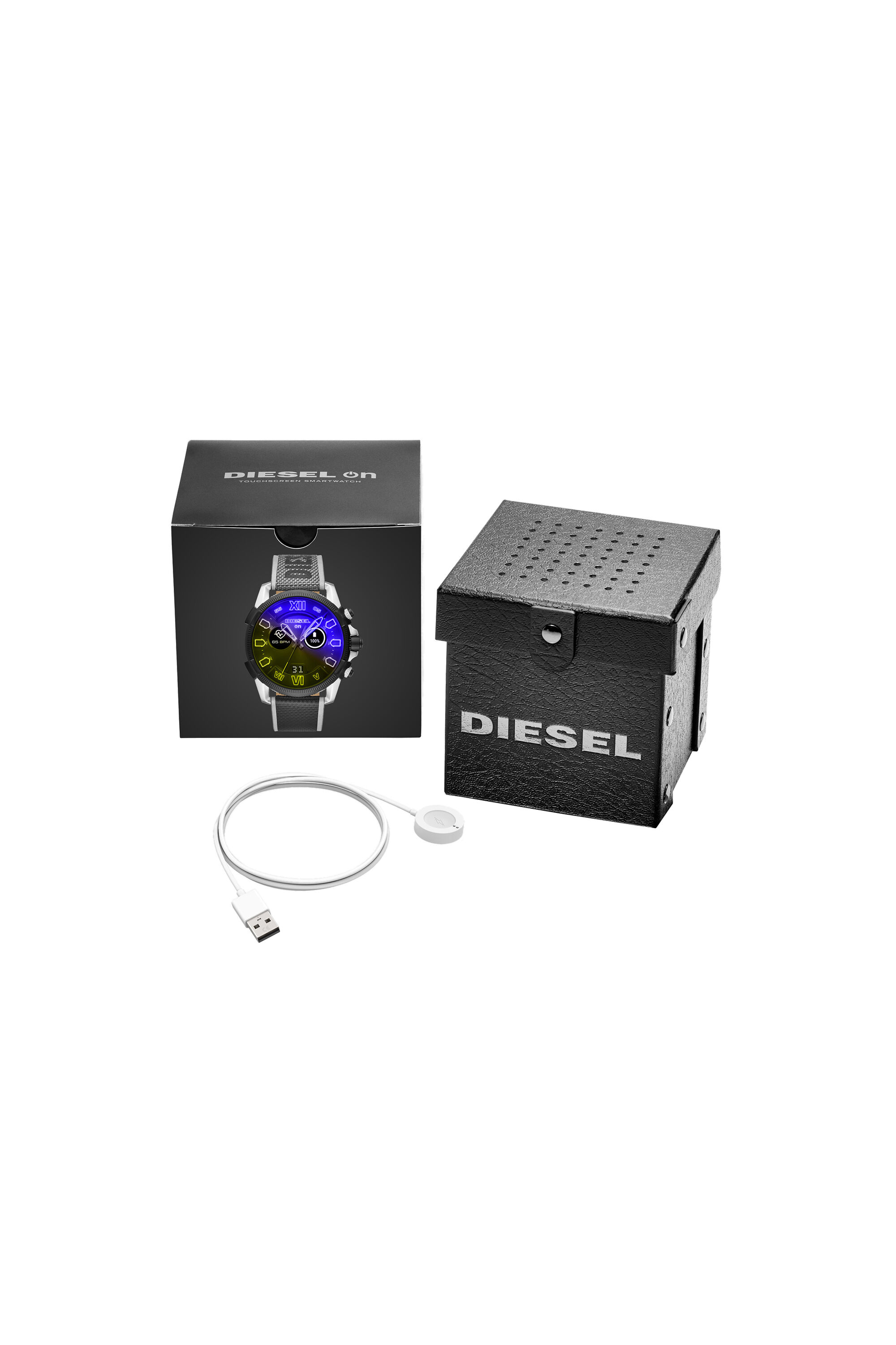 Diesel - DT2012, Man's Full guard 2.5 touchscreen smartwatch - black nylon in Gray/Black - 5