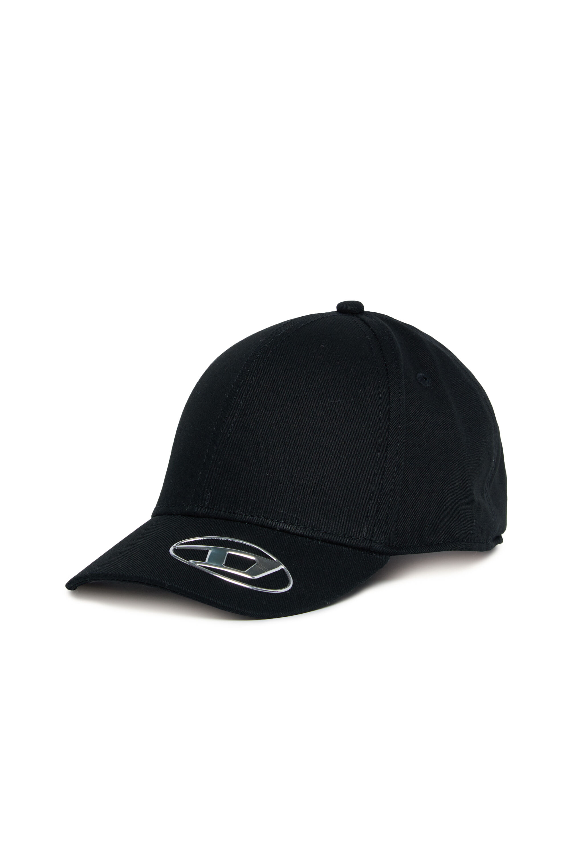 Diesel - FCEFFIL, Unisex's Baseball cap with metallic Oval D logo in Black - 1
