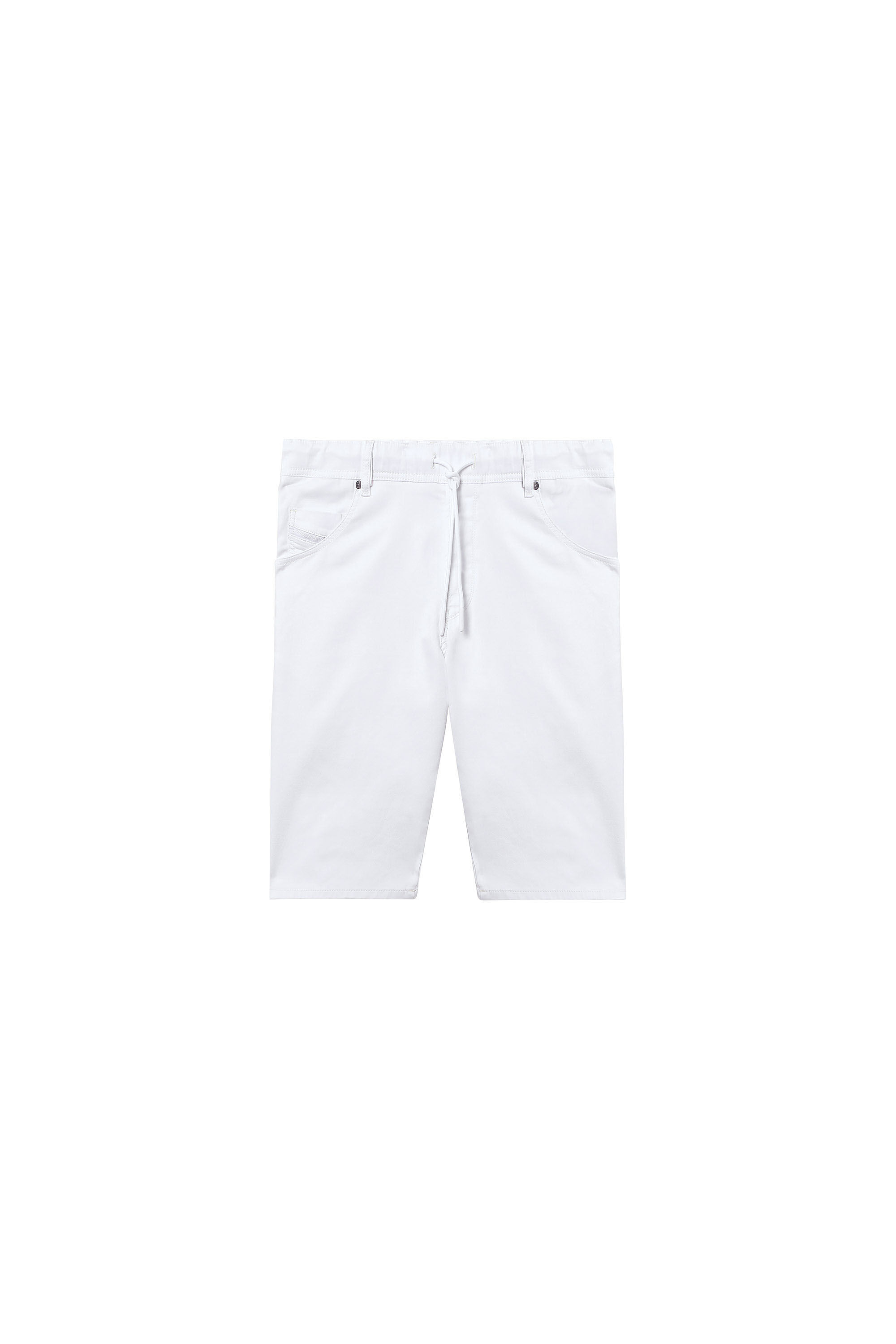 Diesel - D-KROOSHORT JOGGJEANS, Man's Slim shorts in solid-colour JoggJeans® in White - 2