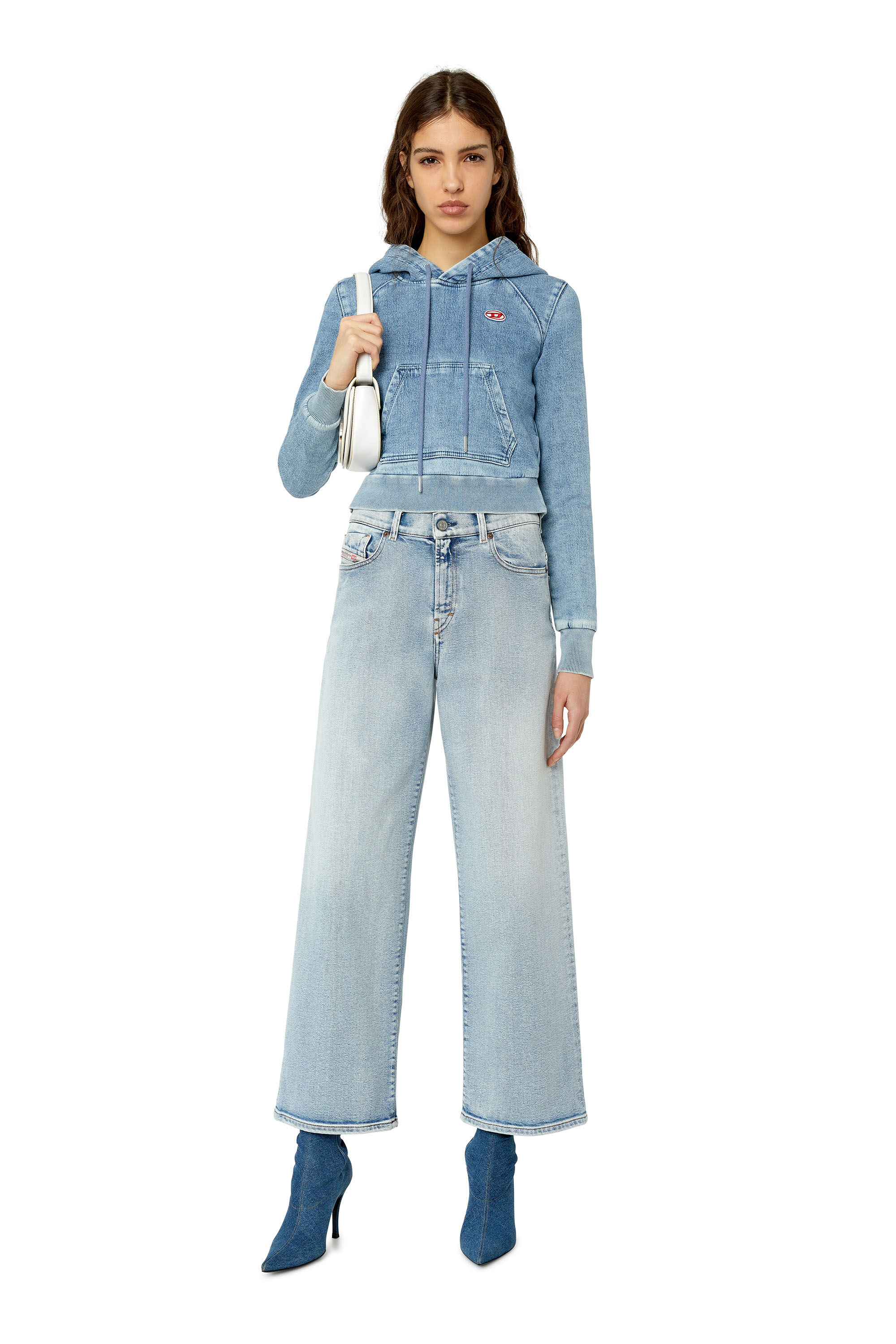 Diesel - Bootcut and Flare Jeans 2000 Widee 9C08L, Woman's Bootcut and Flare Jeans - 2000 Widee in Light Blue - 1