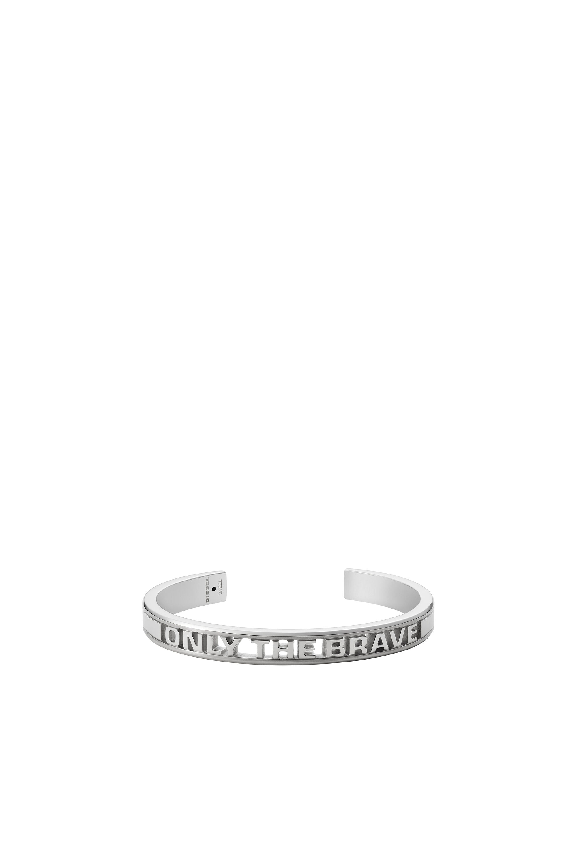 Diesel - DX1331, Man's Stainless Steel Cuff Bracelet in Silver - 1