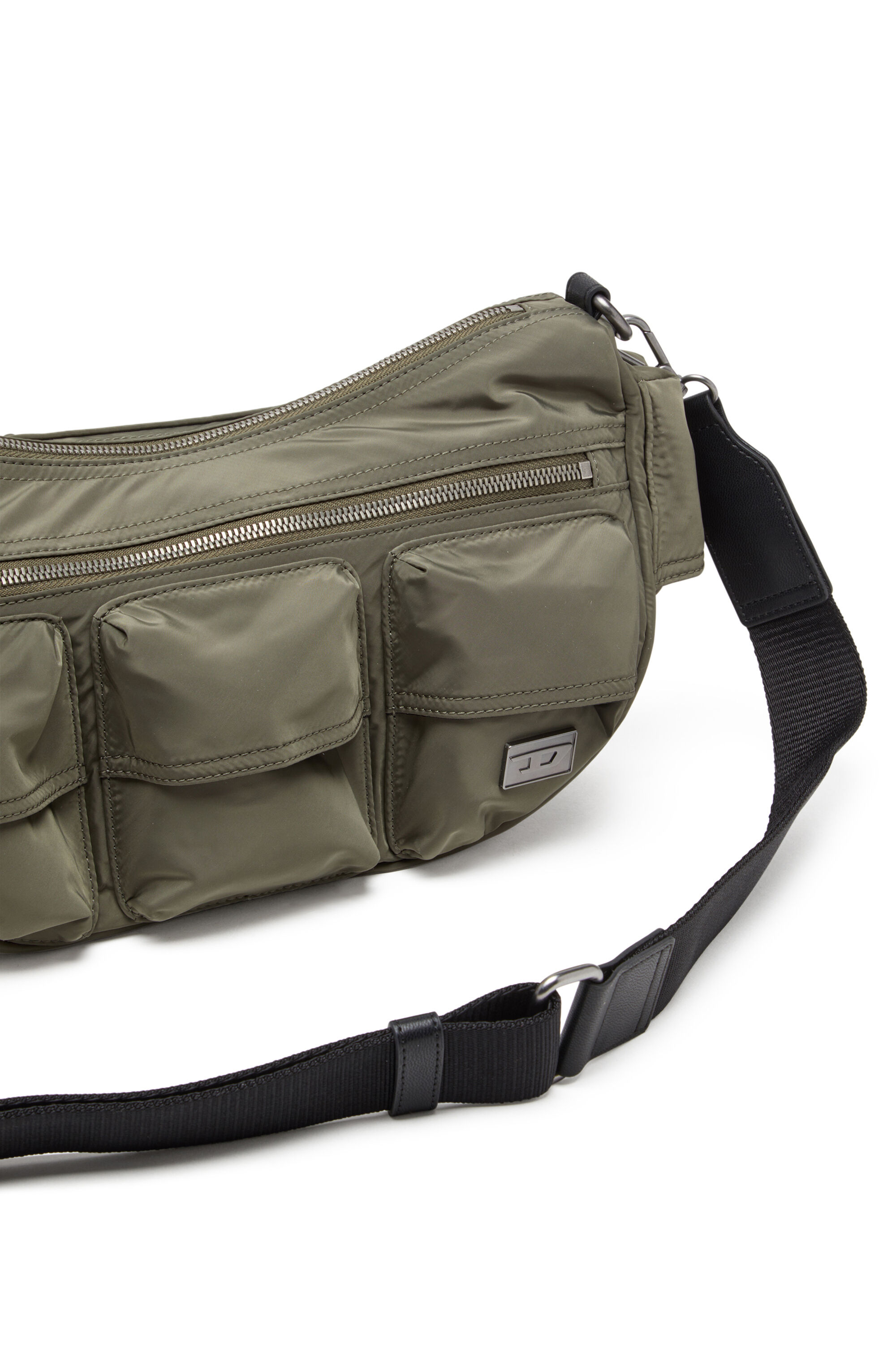 Diesel - MULTI-PKTS SHOULDER BAG X, Unisex's Multi-Pkts-Multipocket bag in utilitarian shell in Green - 2