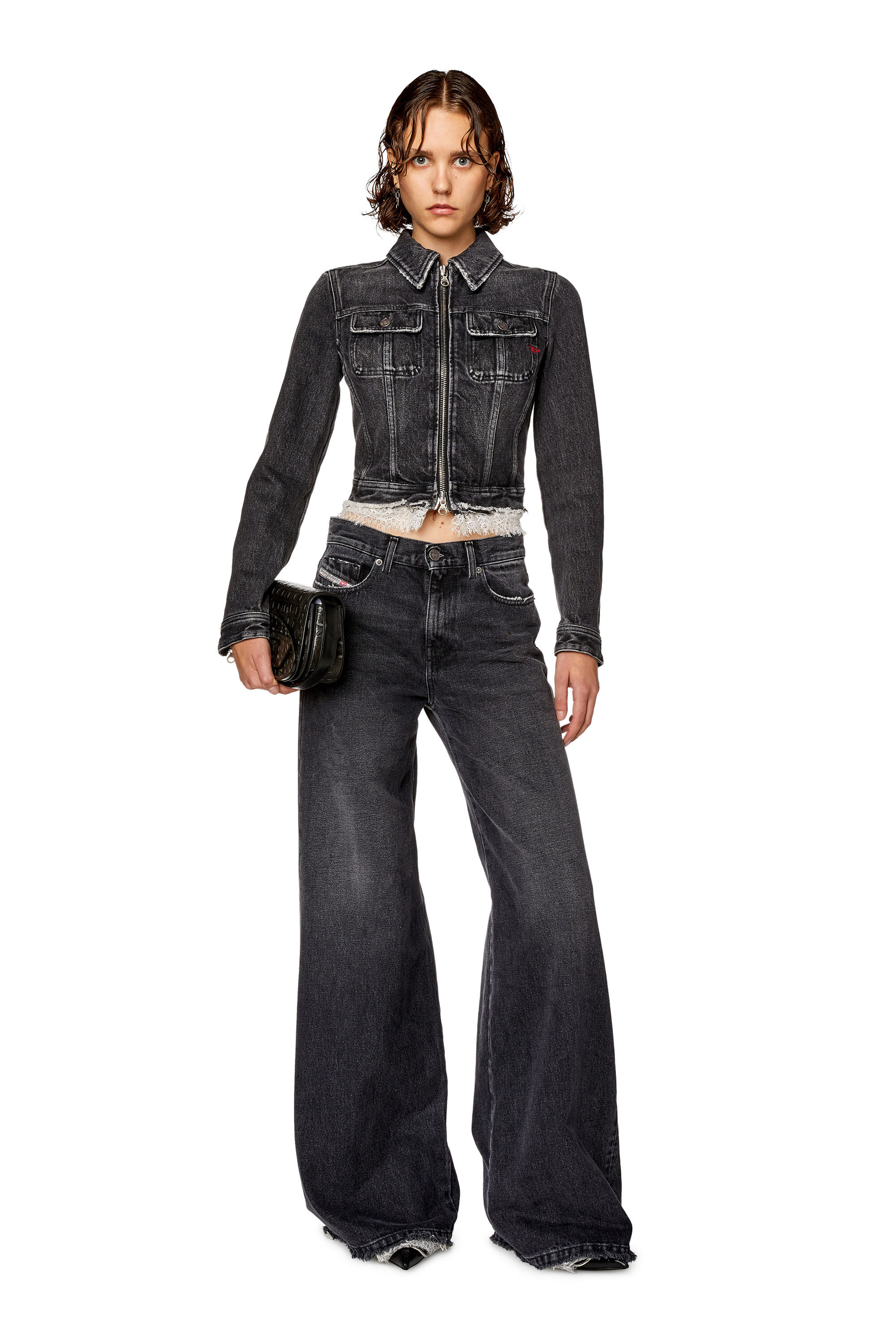 Diesel - Bootcut and Flare Jeans 1978 D-Akemi 007S2, Woman's Bootcut and Flare Jeans - 1978 D-Akemi in Black/Dark grey - 1