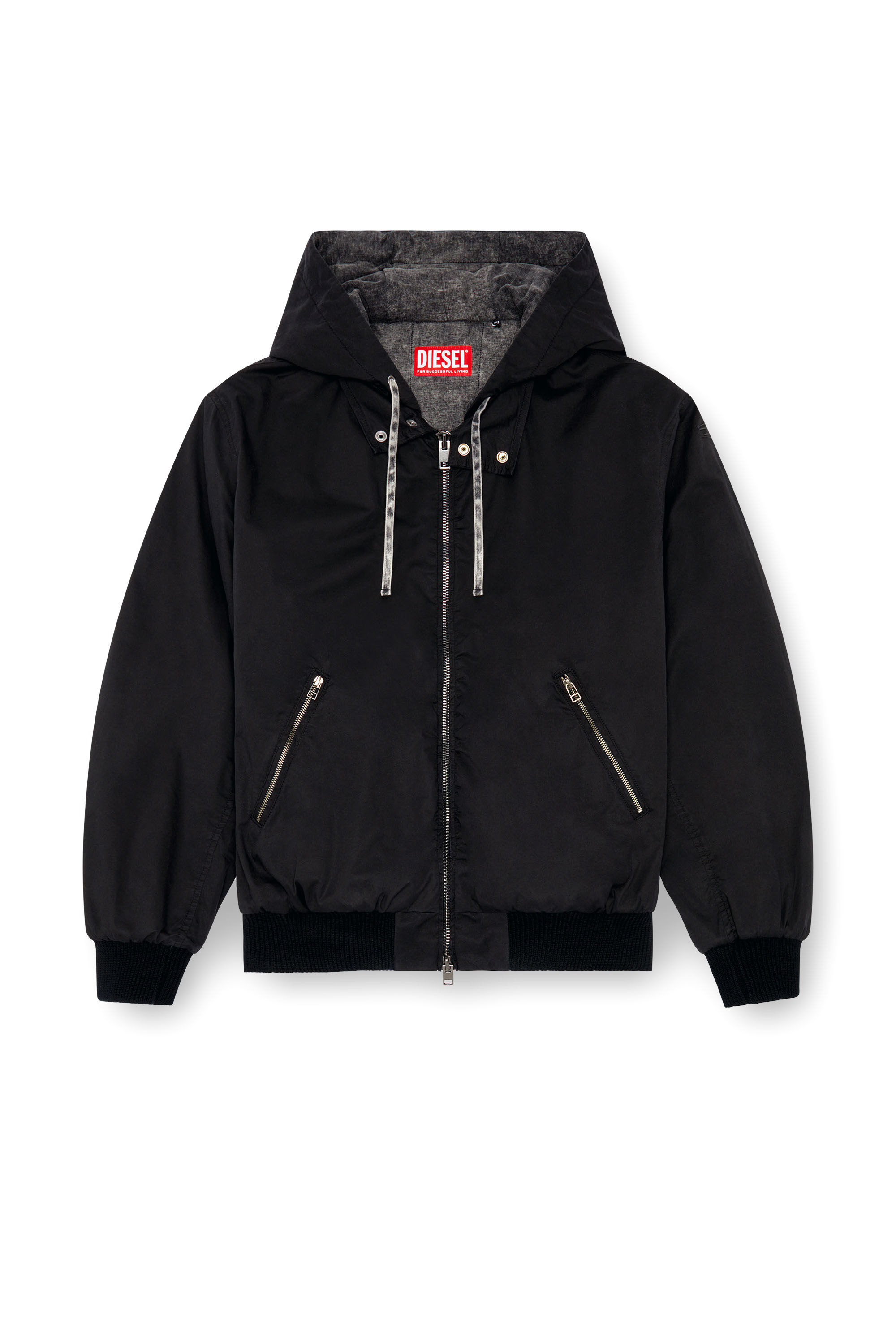 Diesel - J-ALAIN, Man's Hooded Harrington jacket in Black - 2