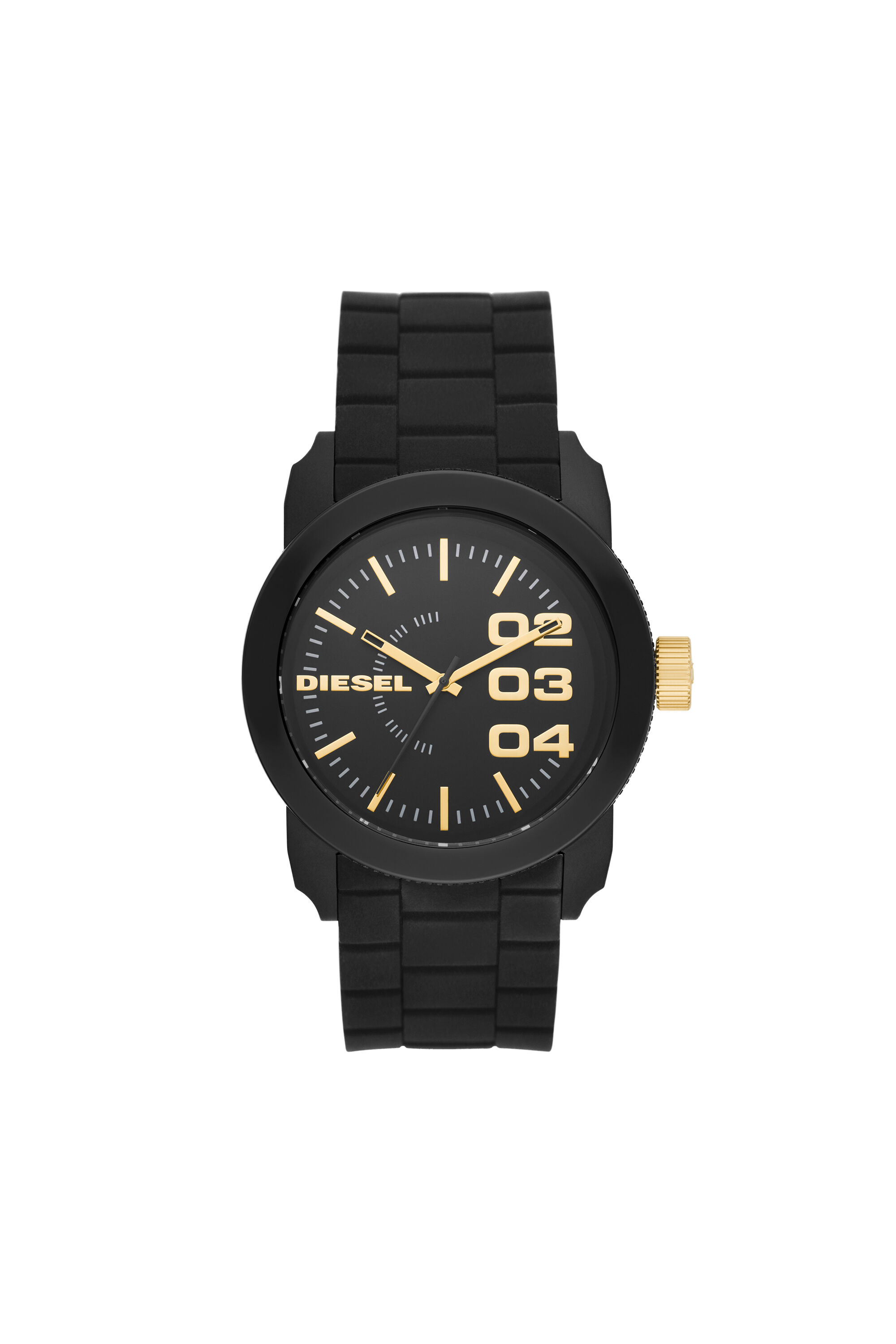 Diesel - DZ1972, Unisex's Double Down Silicone Watch in Black - 1