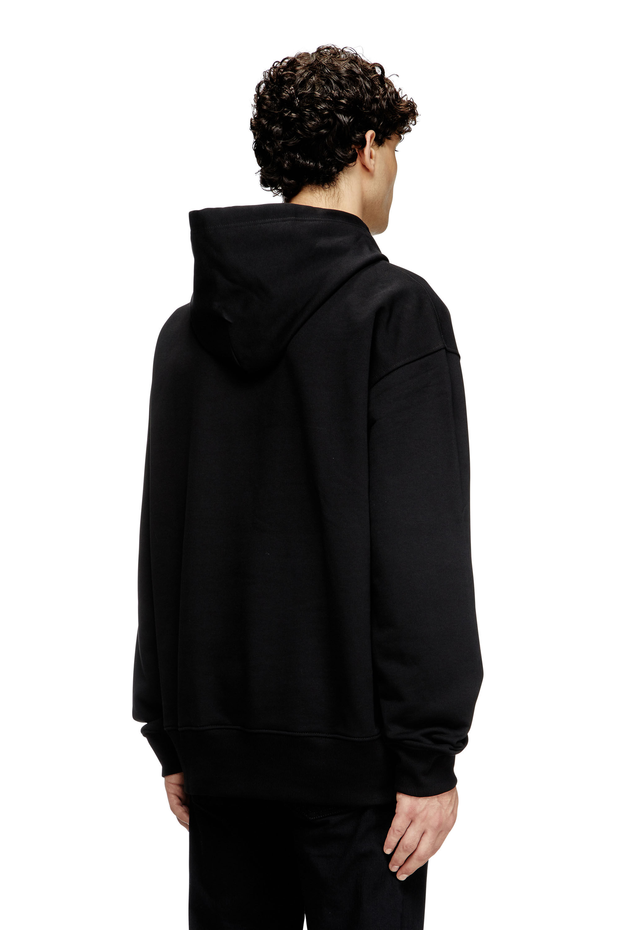 Diesel - S-MACS-HOOD-OD, Man's Hoodie with metallic logo in Black - 4