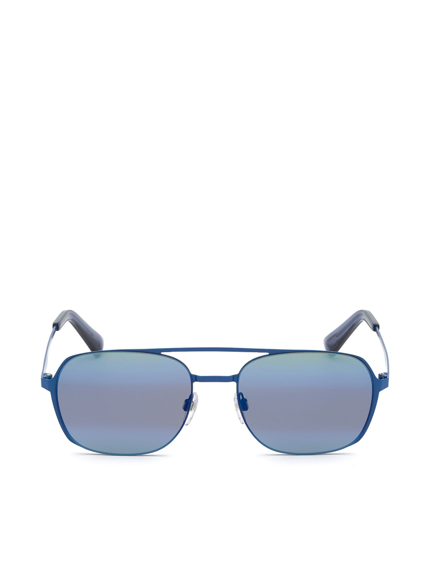 Diesel - DL0274, Man's Navigator shape sunglasses in metal in Blue - 1