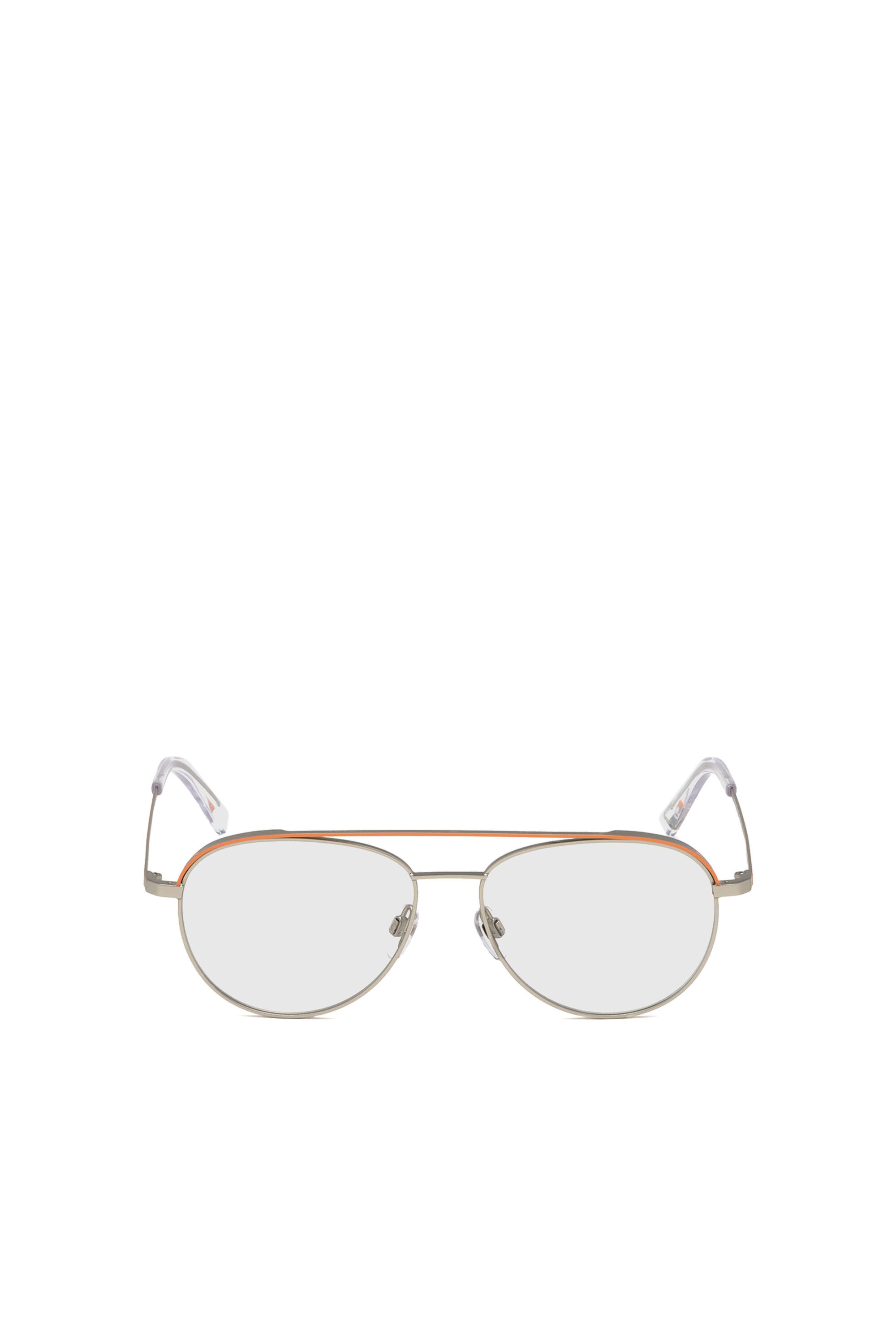 Diesel - DL5305, Unisex's Pilot shape eyeglasses with double bridge in Orange - 1