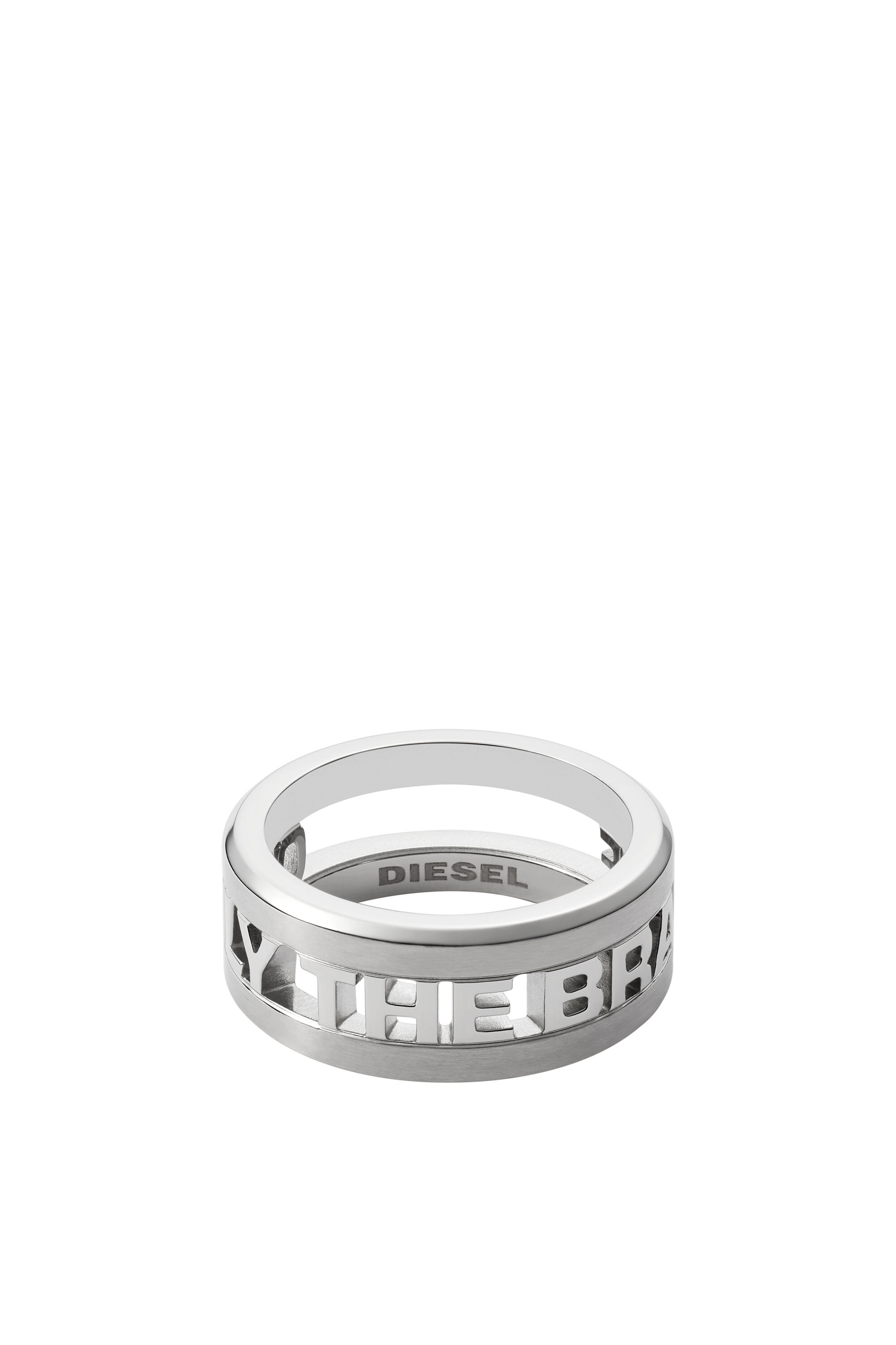 Diesel - DX1332, Man's Stainless Steel Band Ring in Silver - 2