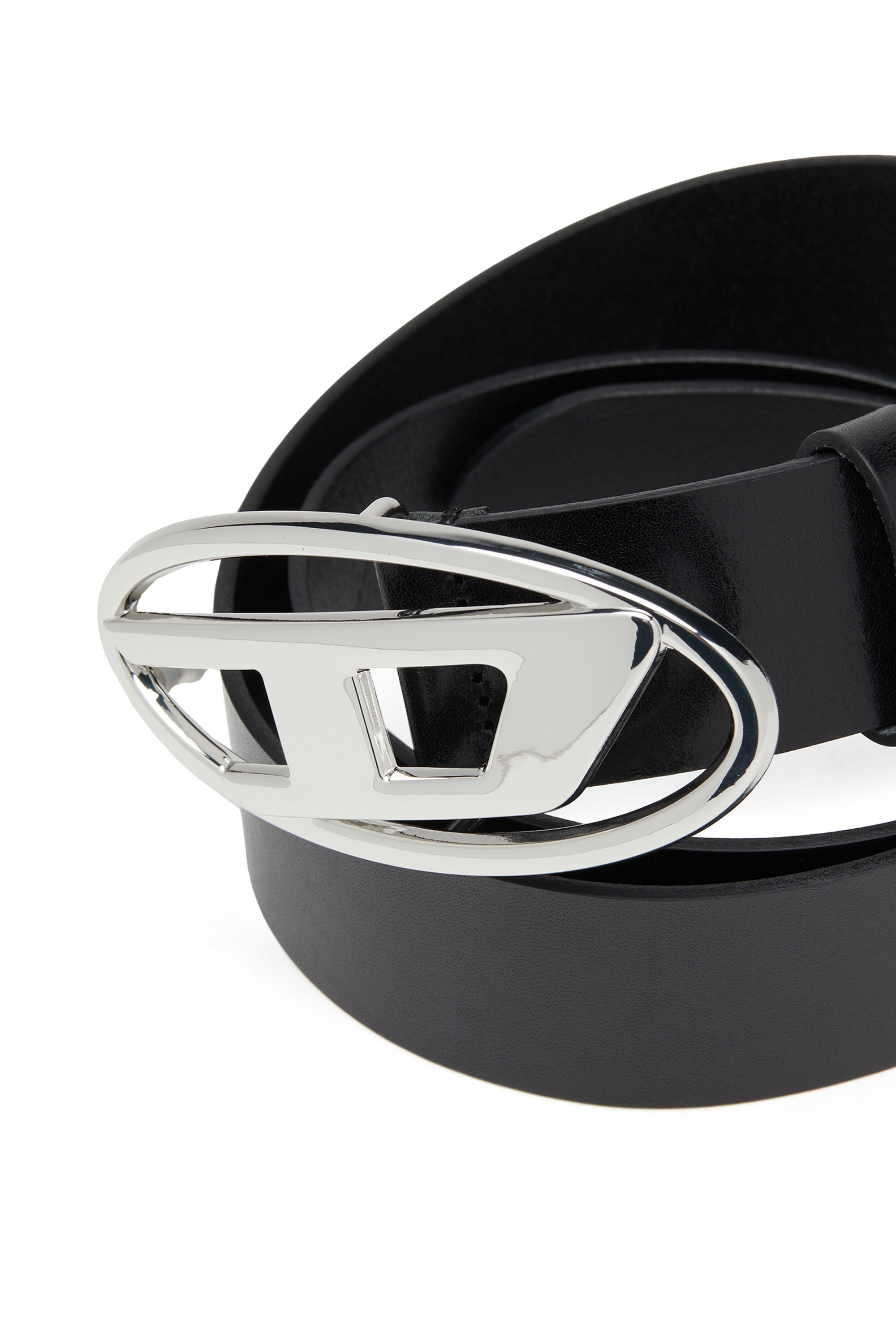 Diesel - B-1DR W, Woman's 3.9cm belt with D logo buckle in Black - 2