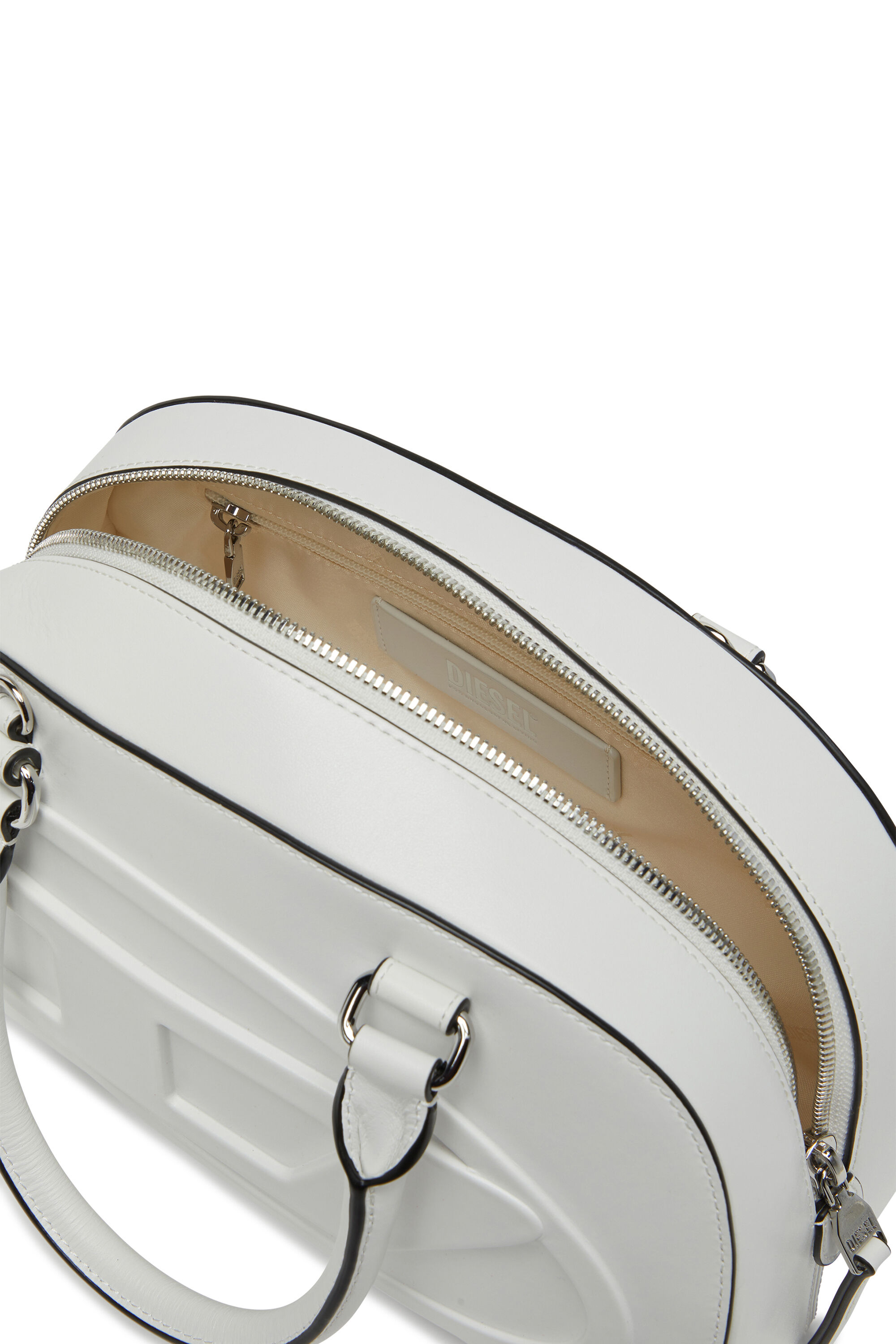 Diesel - 1DR DOME TOP HANDLE, Woman's 1DR Dome-Leather bowling bag in White - 5