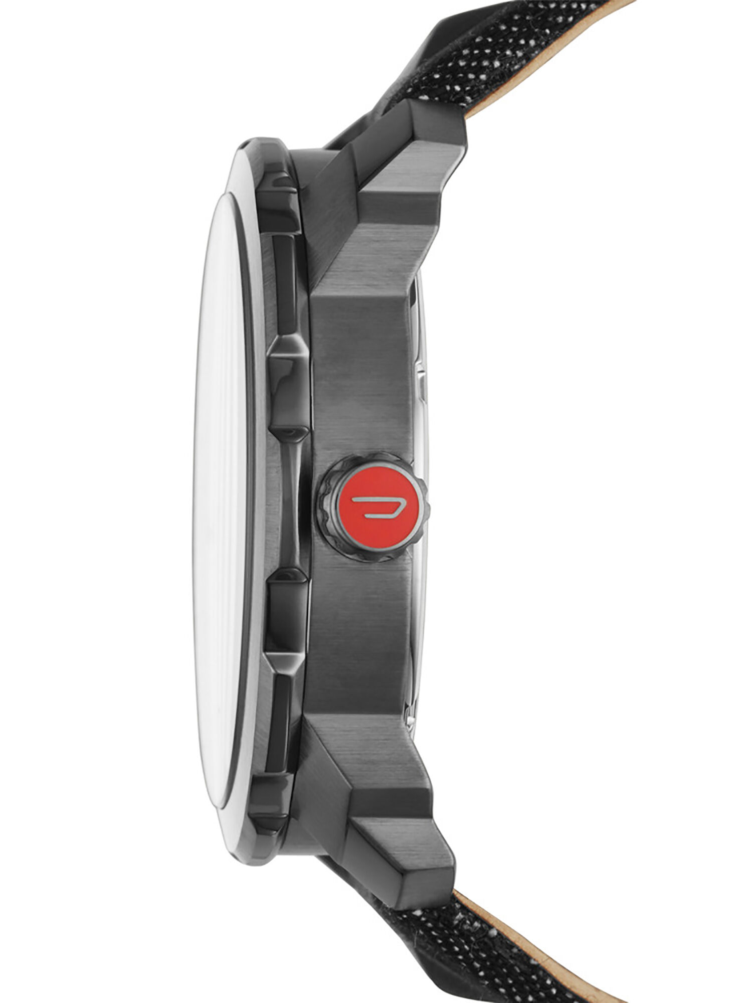 Diesel - DZ1785, Man's Denim and leather strap watch, 46 mm in Black - 2