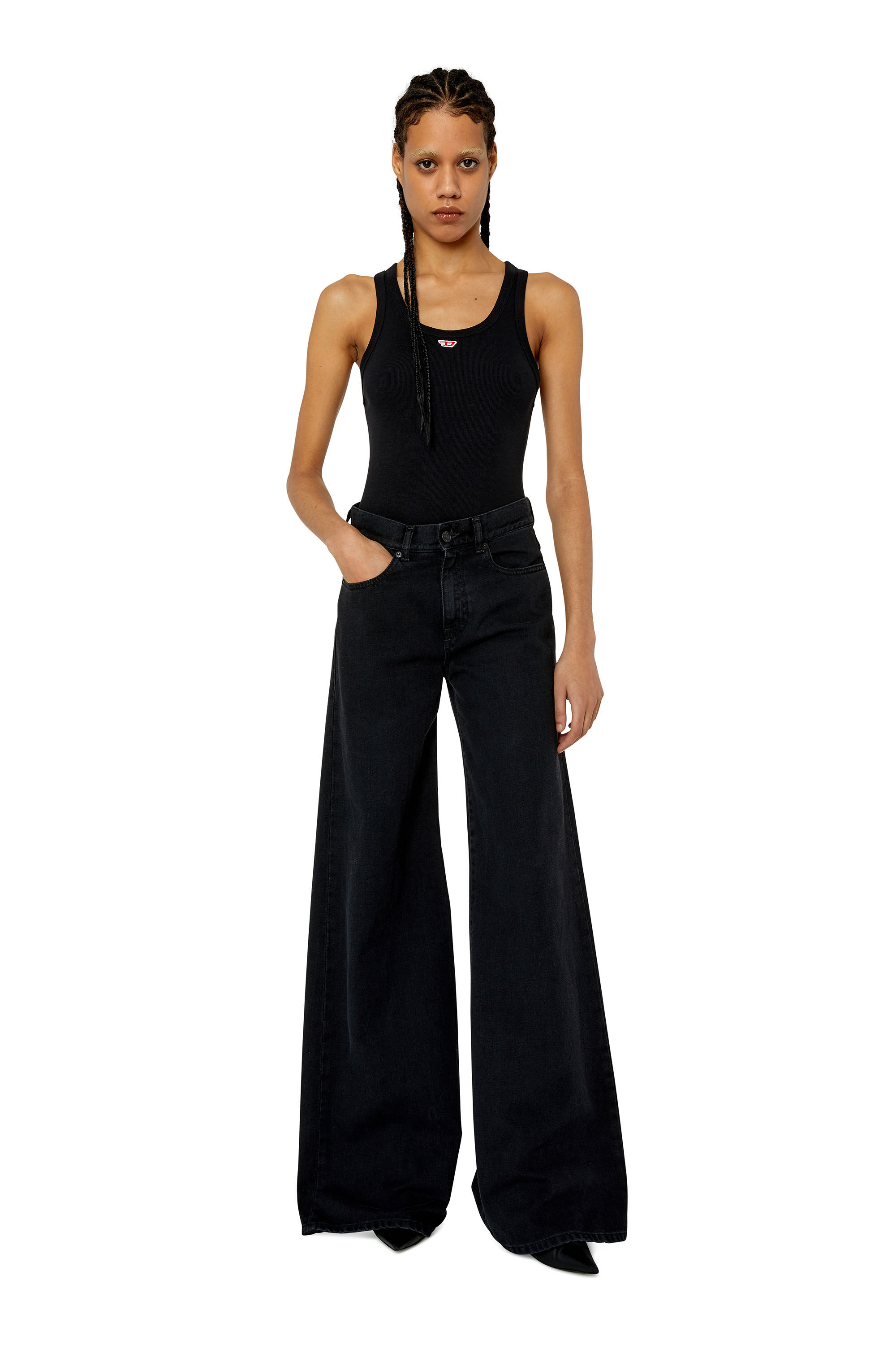 Diesel - Bootcut and Flare Jeans 1978 D-Akemi Z09RL, Woman's Bootcut and Flare Jeans - 1978 D-Akemi in Black/Dark grey - 1