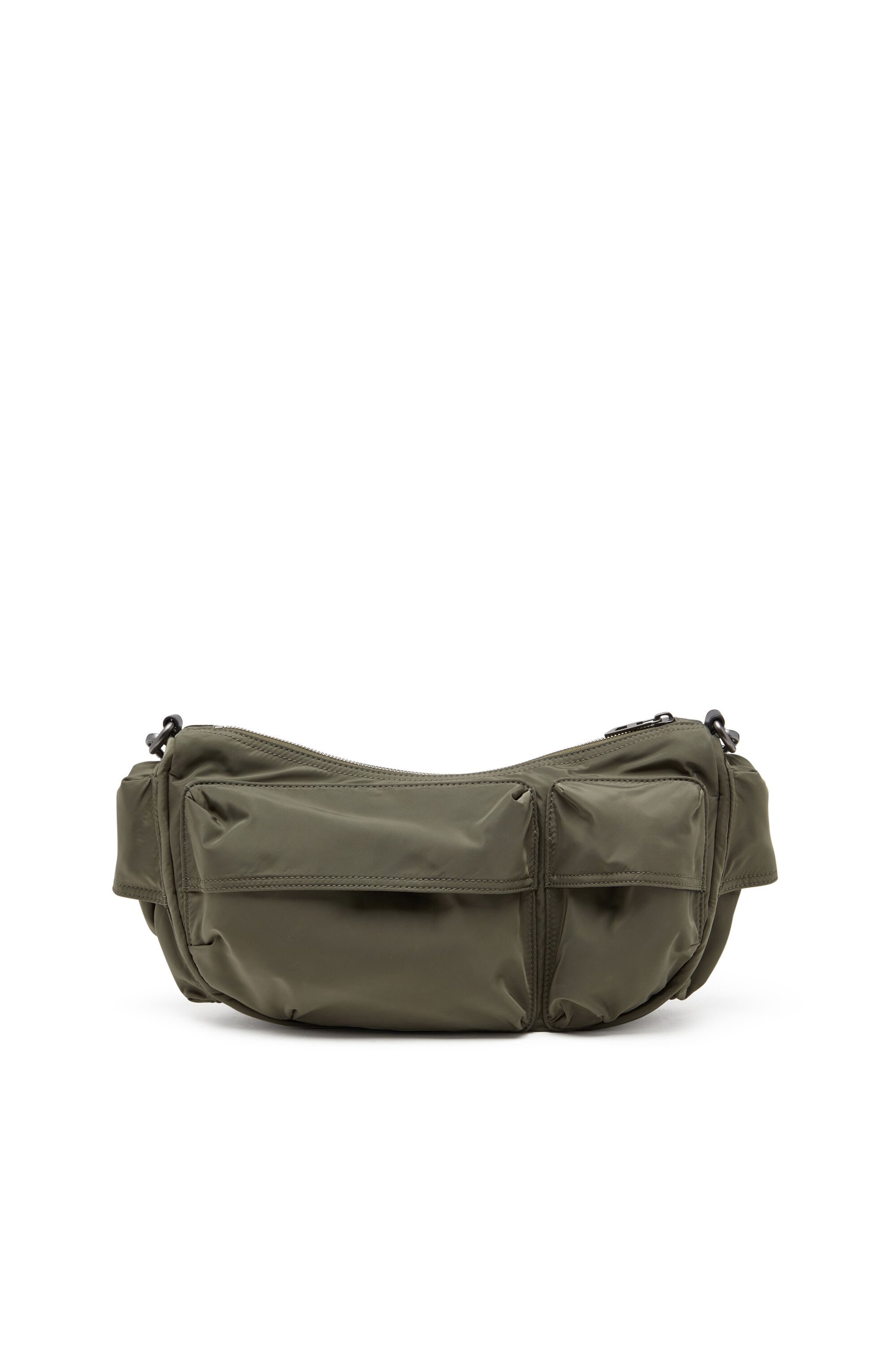 Diesel - MULTI-PKTS SHOULDER BAG X, Unisex's Multi-Pkts-Multipocket bag in utilitarian shell in Green - 3
