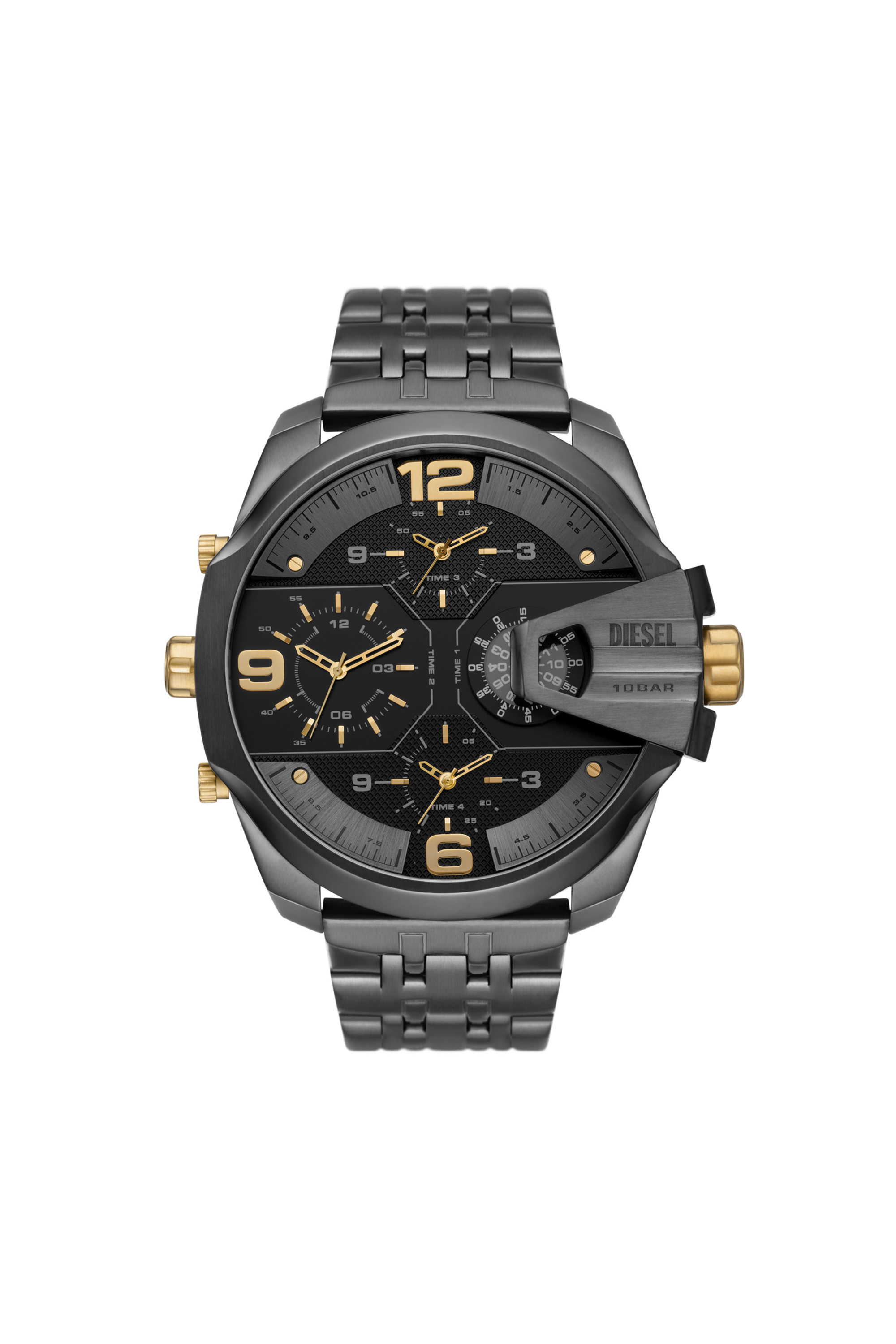 Diesel - null, Man's Uber Chief Stainless Steel Watch in Black/Dark grey - 1