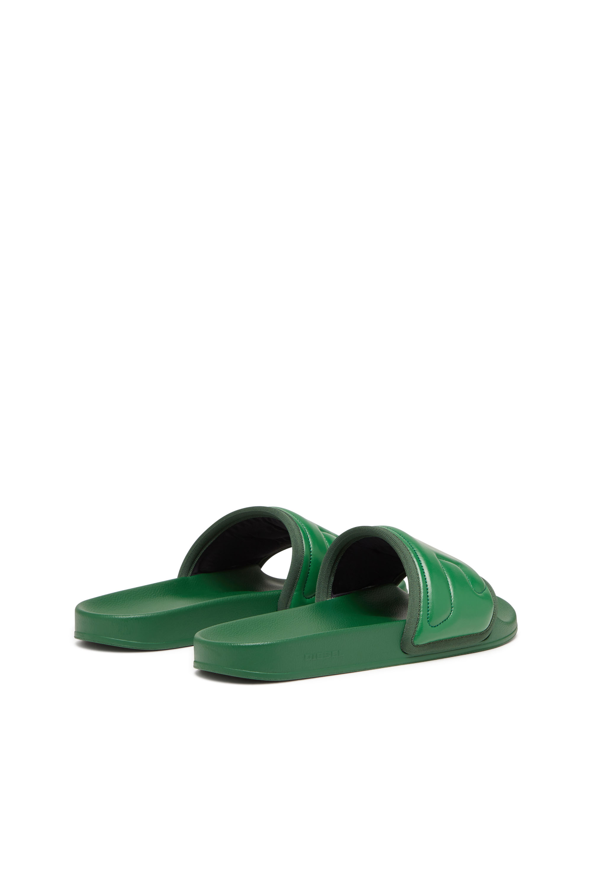 Diesel - SA-MAYEMI PUF X, Unisex's Sa-Mayemi Puf X - Pool slides with puffy logo band in Dark Green - 3