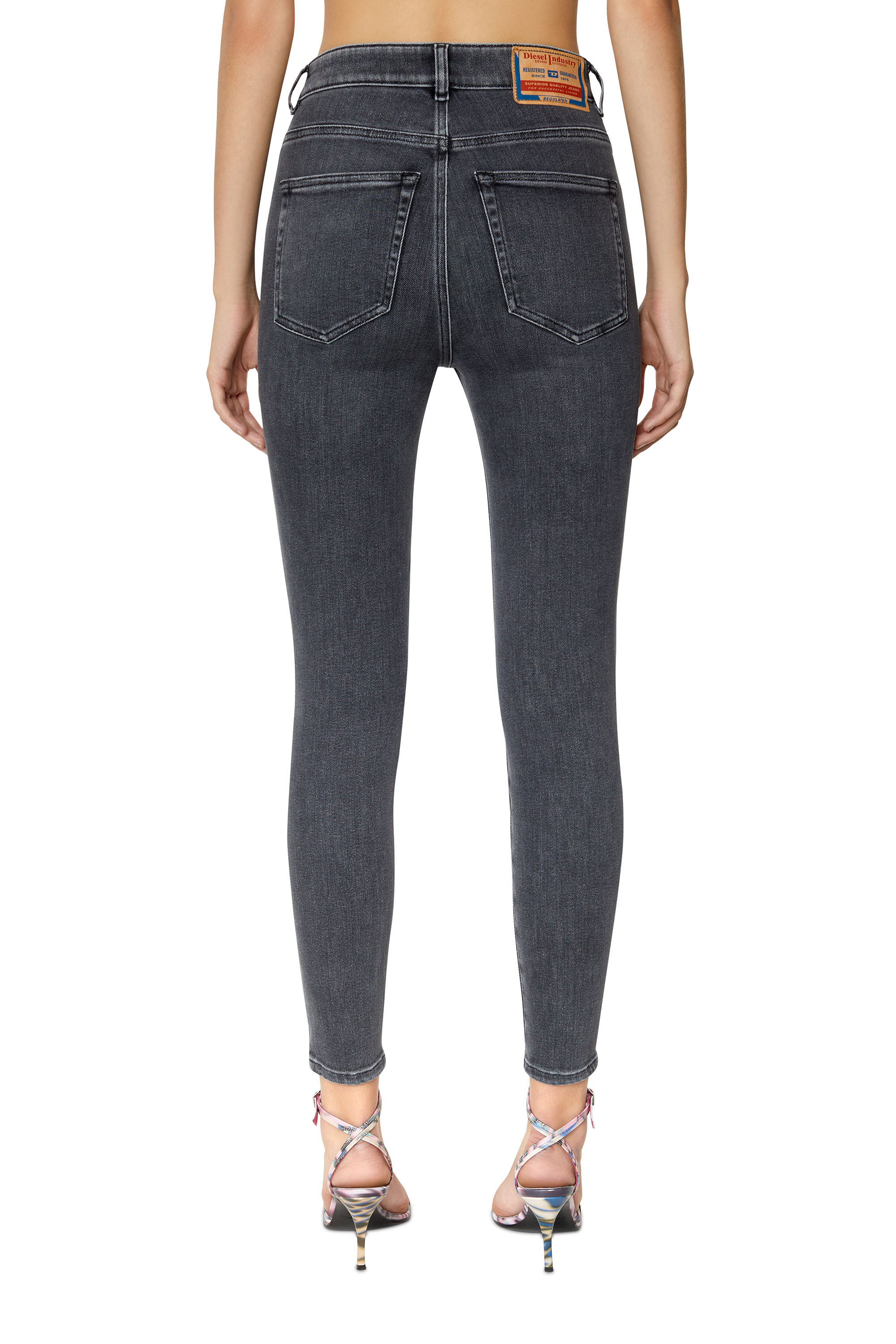 Diesel - Woman's Skinny Jeans 1984 Slandy-High 09D61, Black/Dark grey - 4