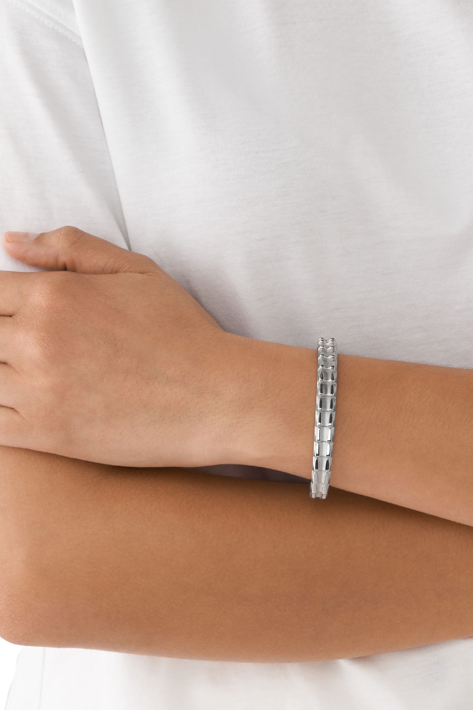 Diesel - DX1395, Unisex's Stainless steel cuff bracelet in Silver - 3